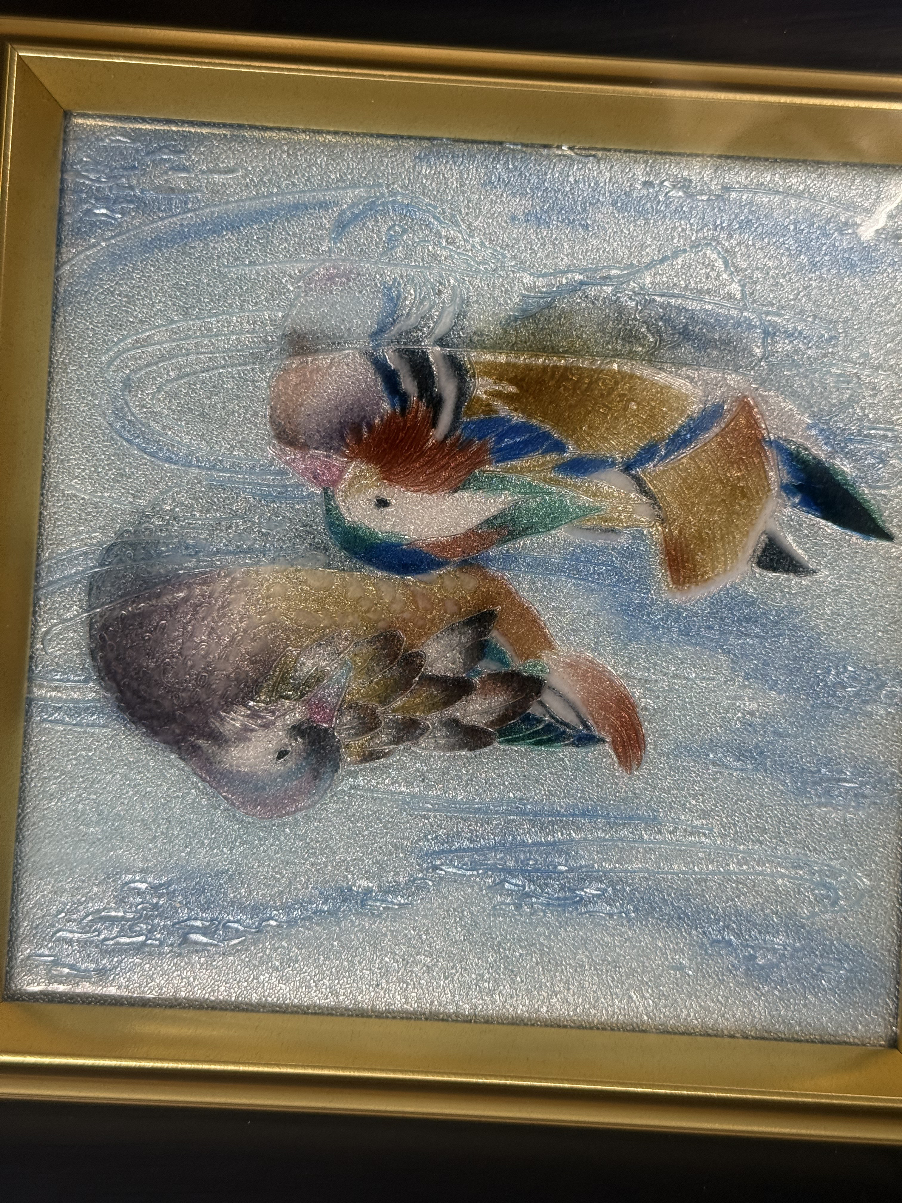 Japanese School 'Mandarin Ducks' Plaque