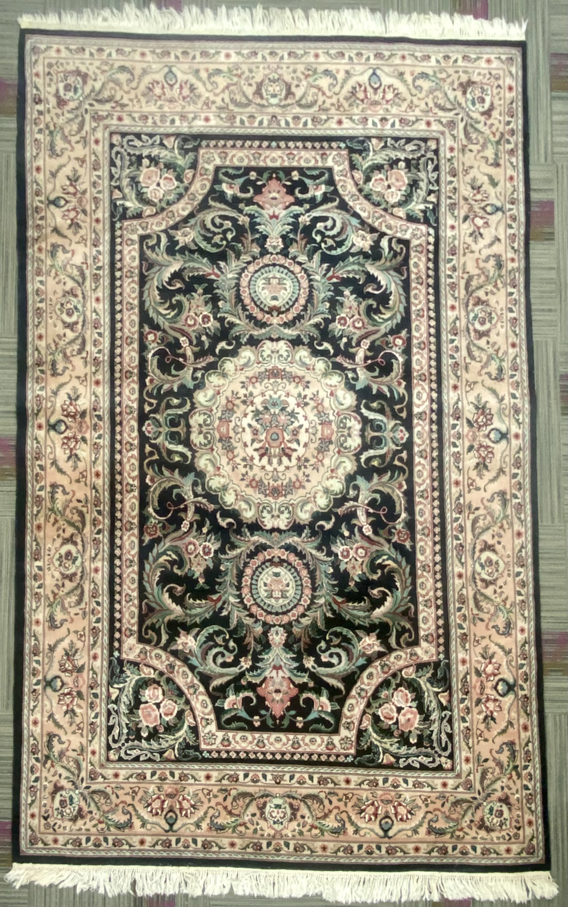 Hand-Knotted Classic Persian Medallion Wool Rug