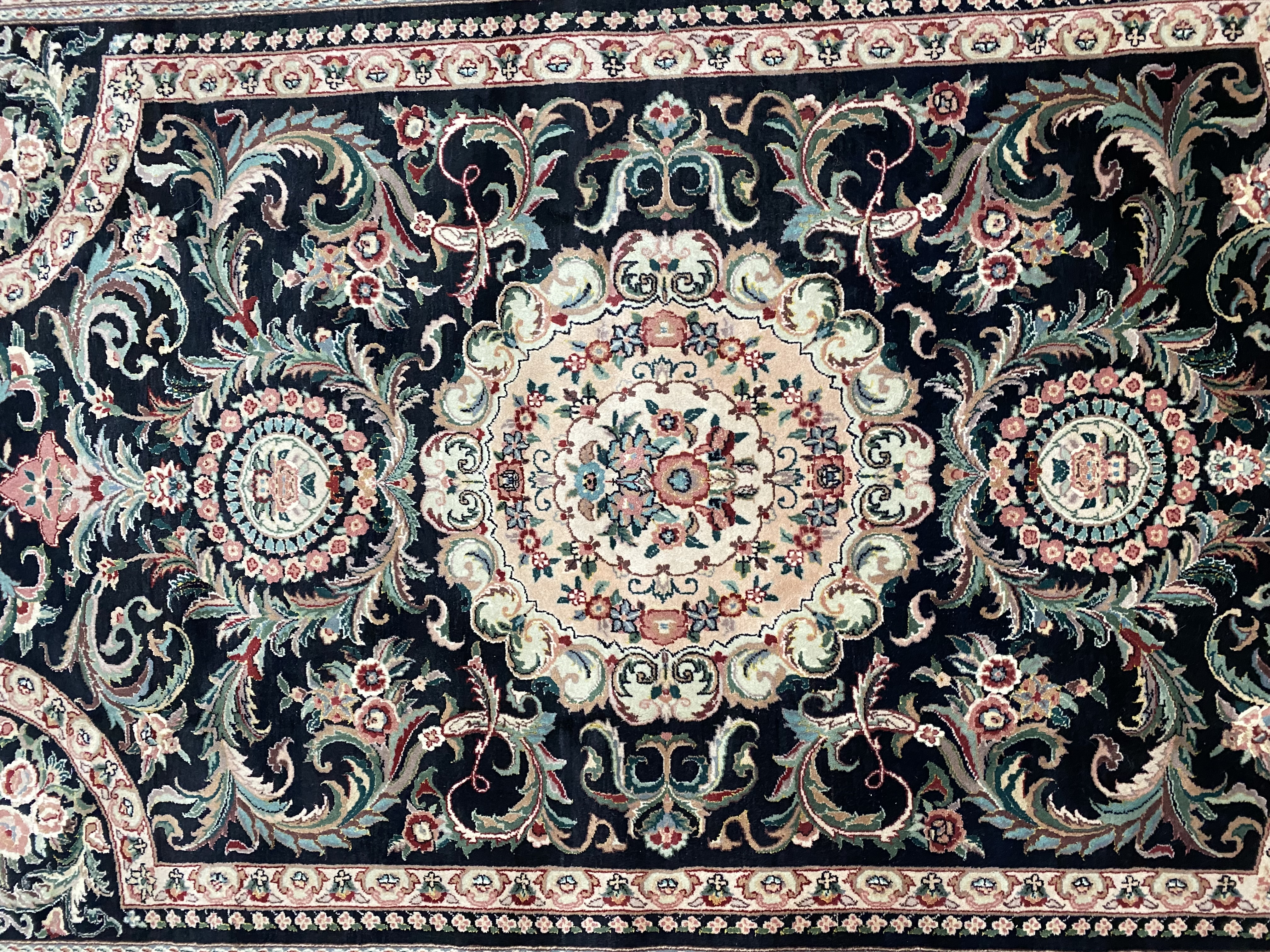 Hand-Knotted Classic Persian Medallion Wool Rug