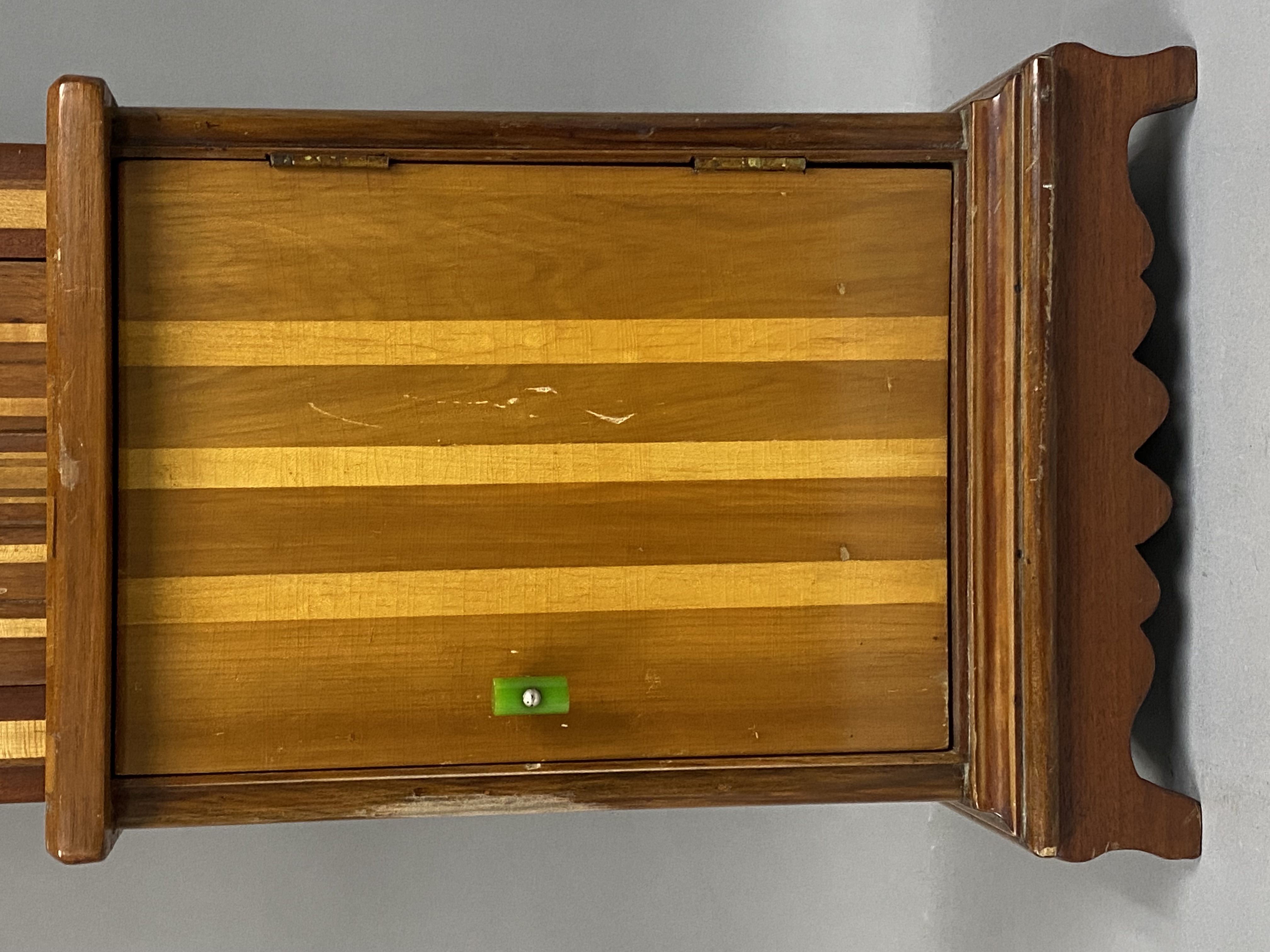 Small Art Deco Mixed-Wood Step-Back Cupboard
