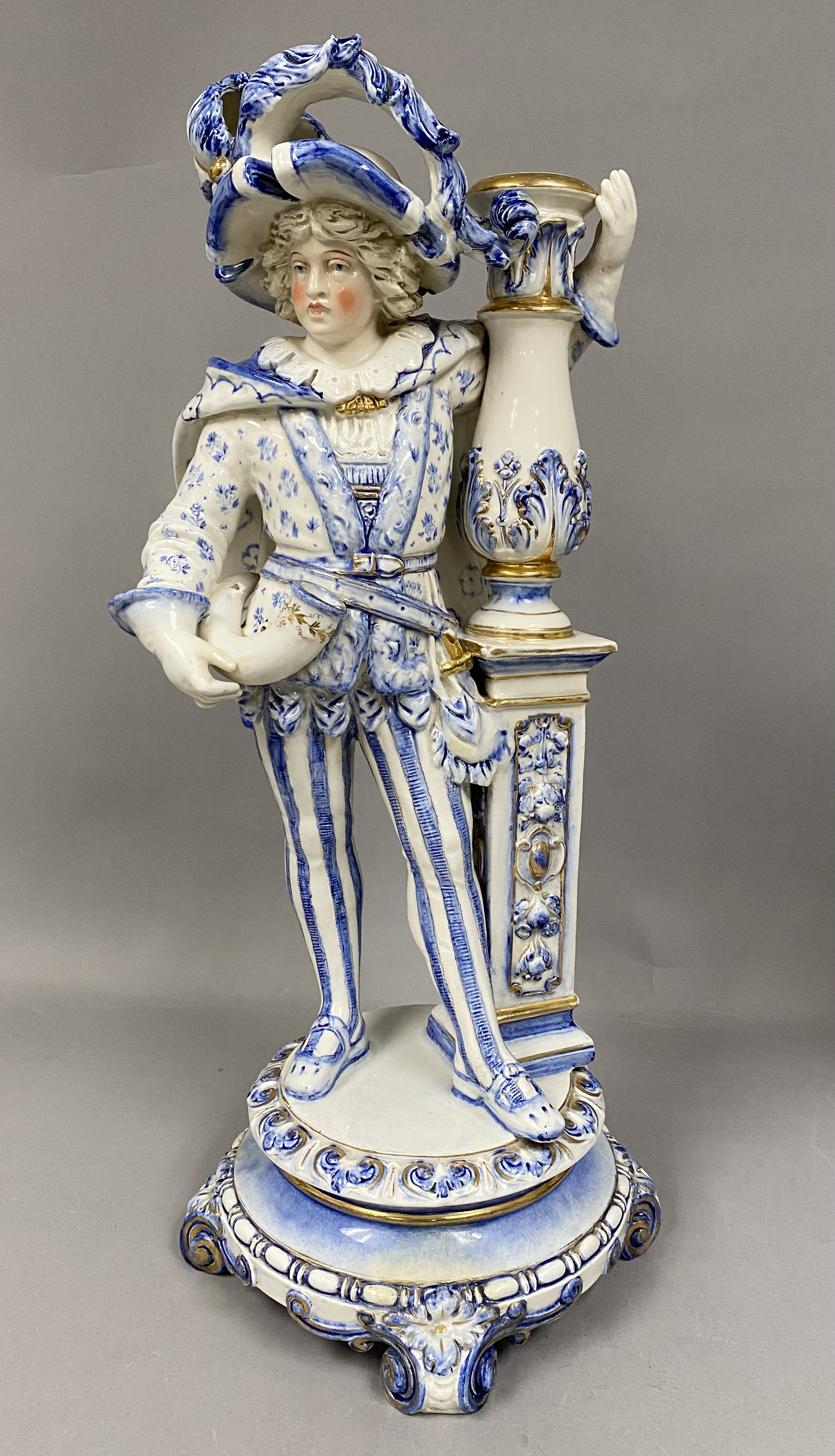 Ernst Bohne Sohne Porcelain Figural Candelabra