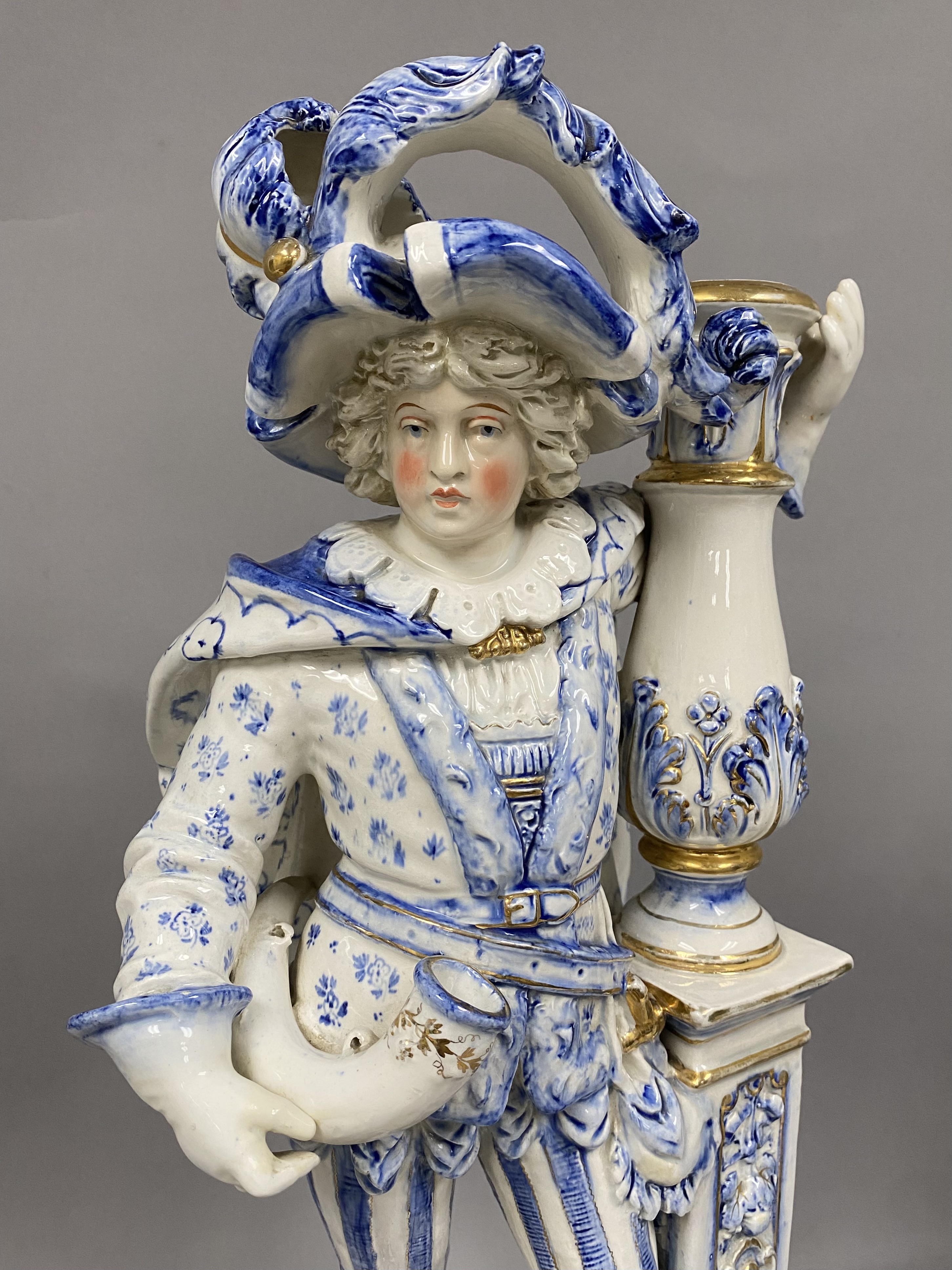 Ernst Bohne Sohne Porcelain Figural Candelabra