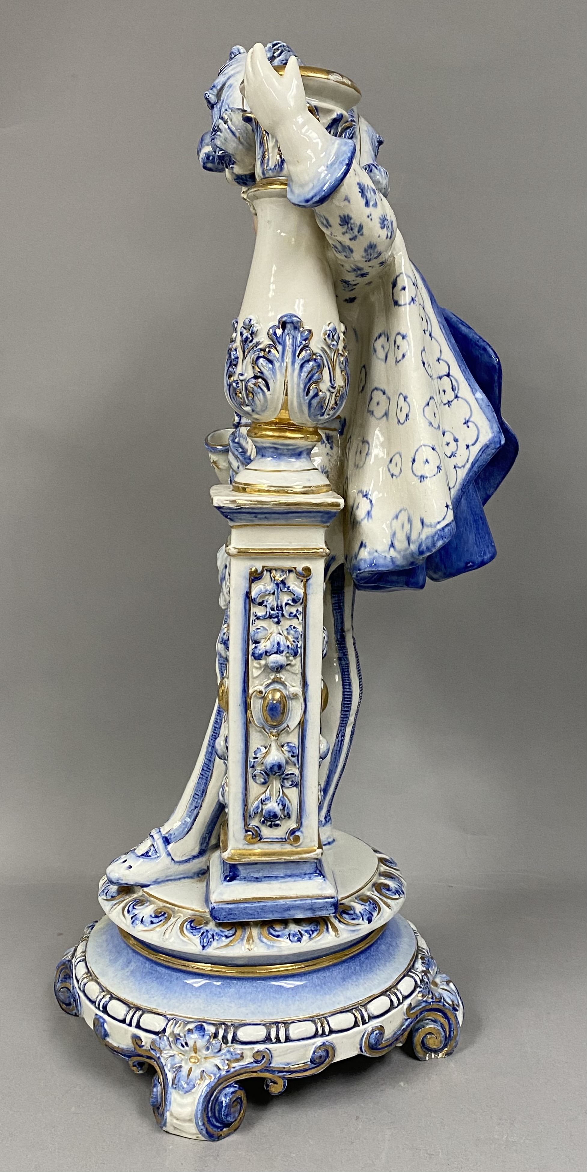 Ernst Bohne Sohne Porcelain Figural Candelabra