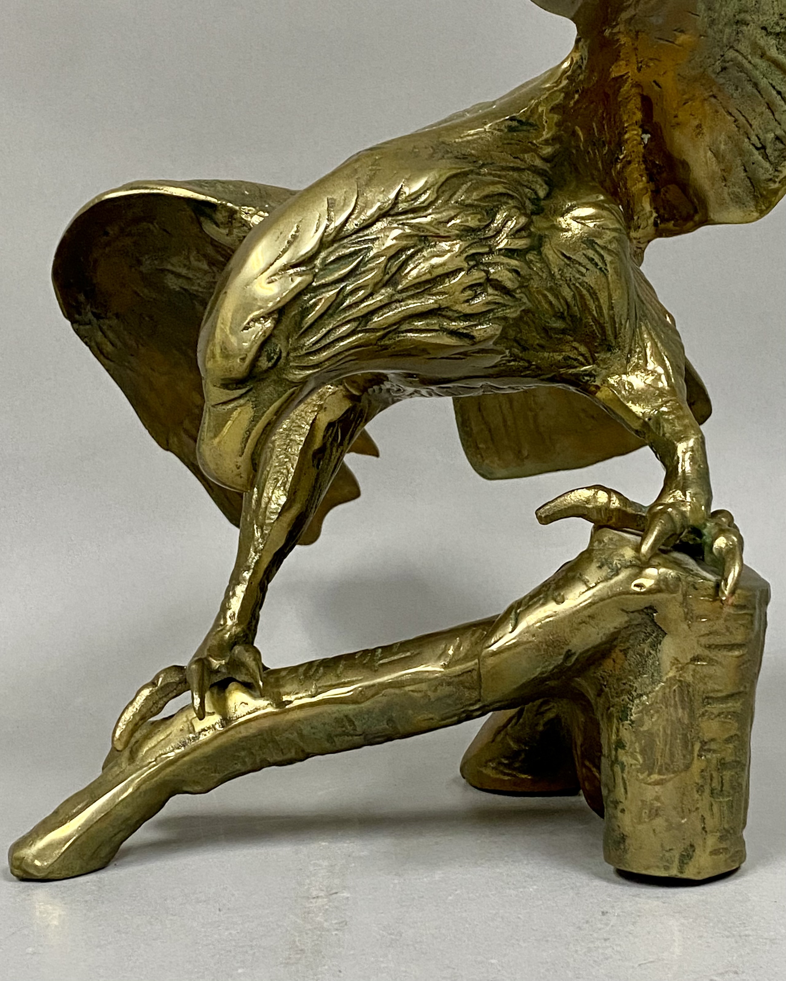 Large Vintage Brass Eagle Sculpture