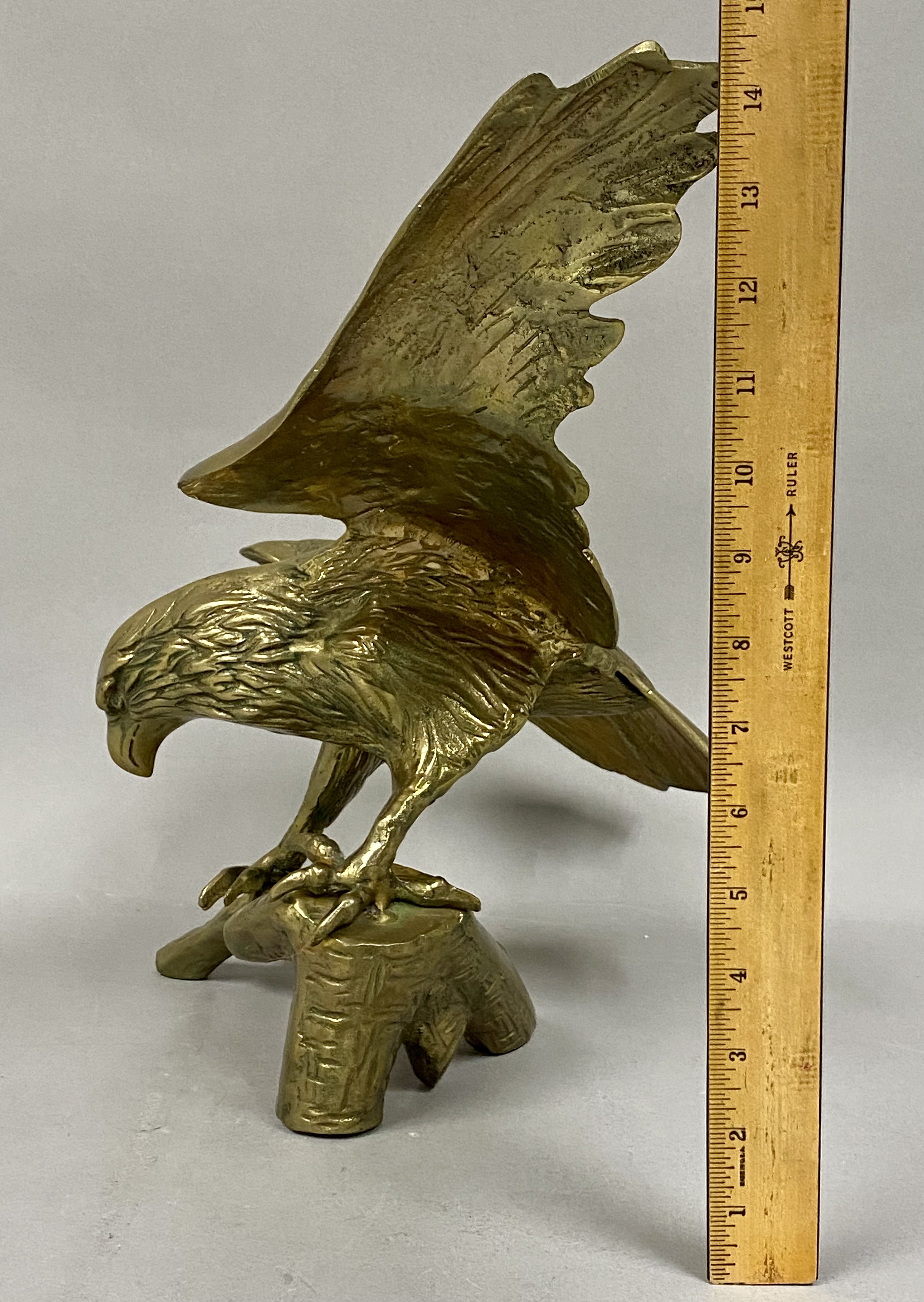 Large Vintage Brass Eagle Sculpture