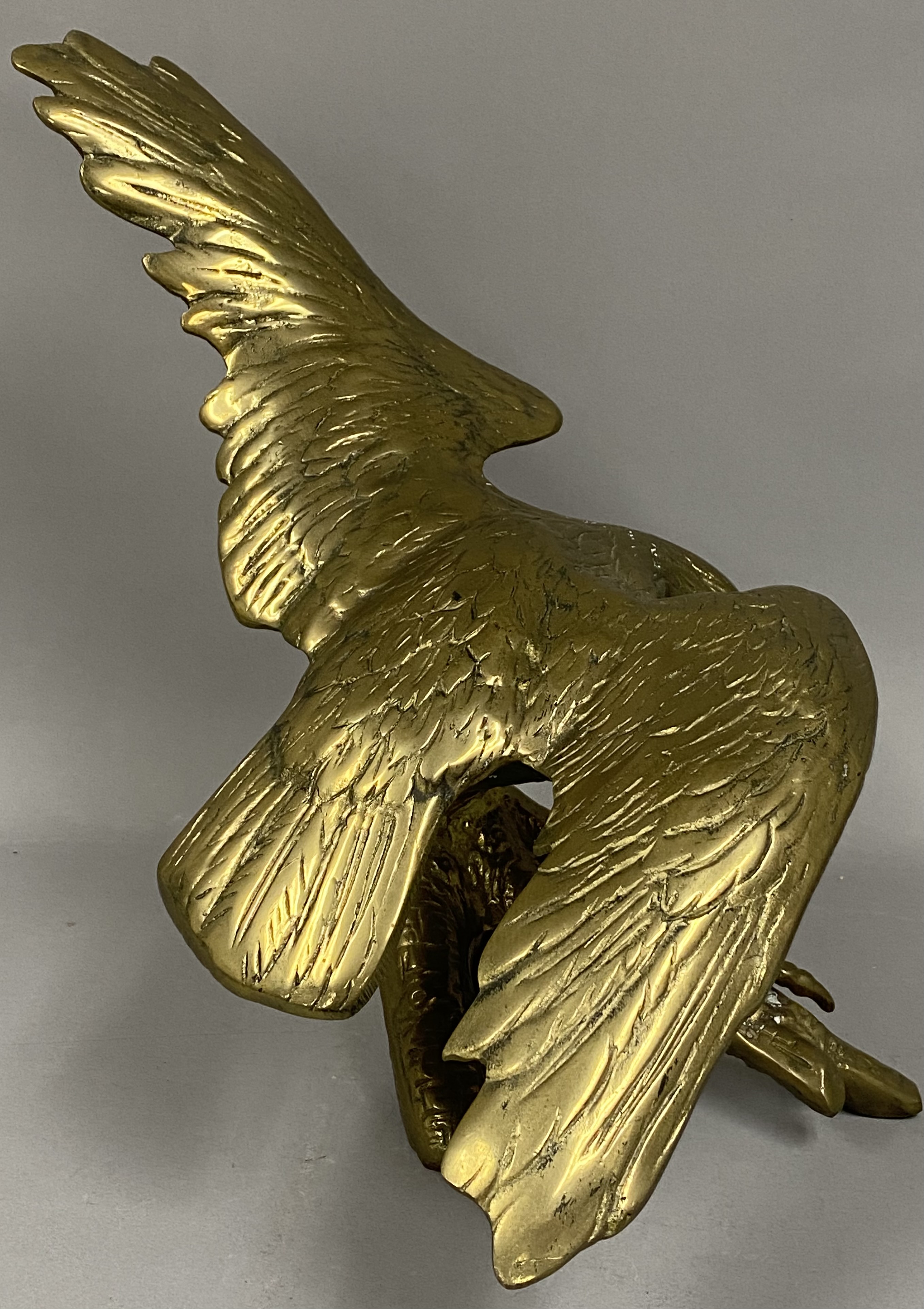 Large Vintage Brass Eagle Sculpture