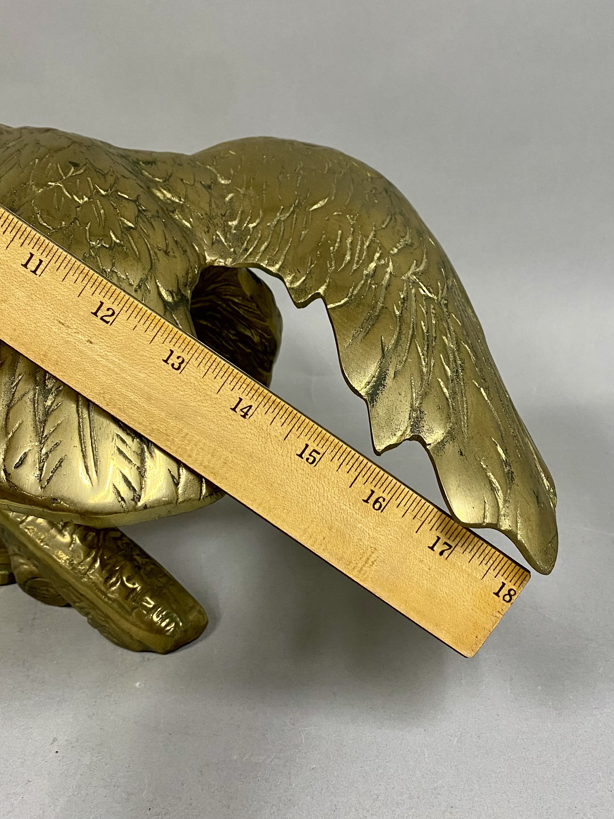 Large Vintage Brass Eagle Sculpture
