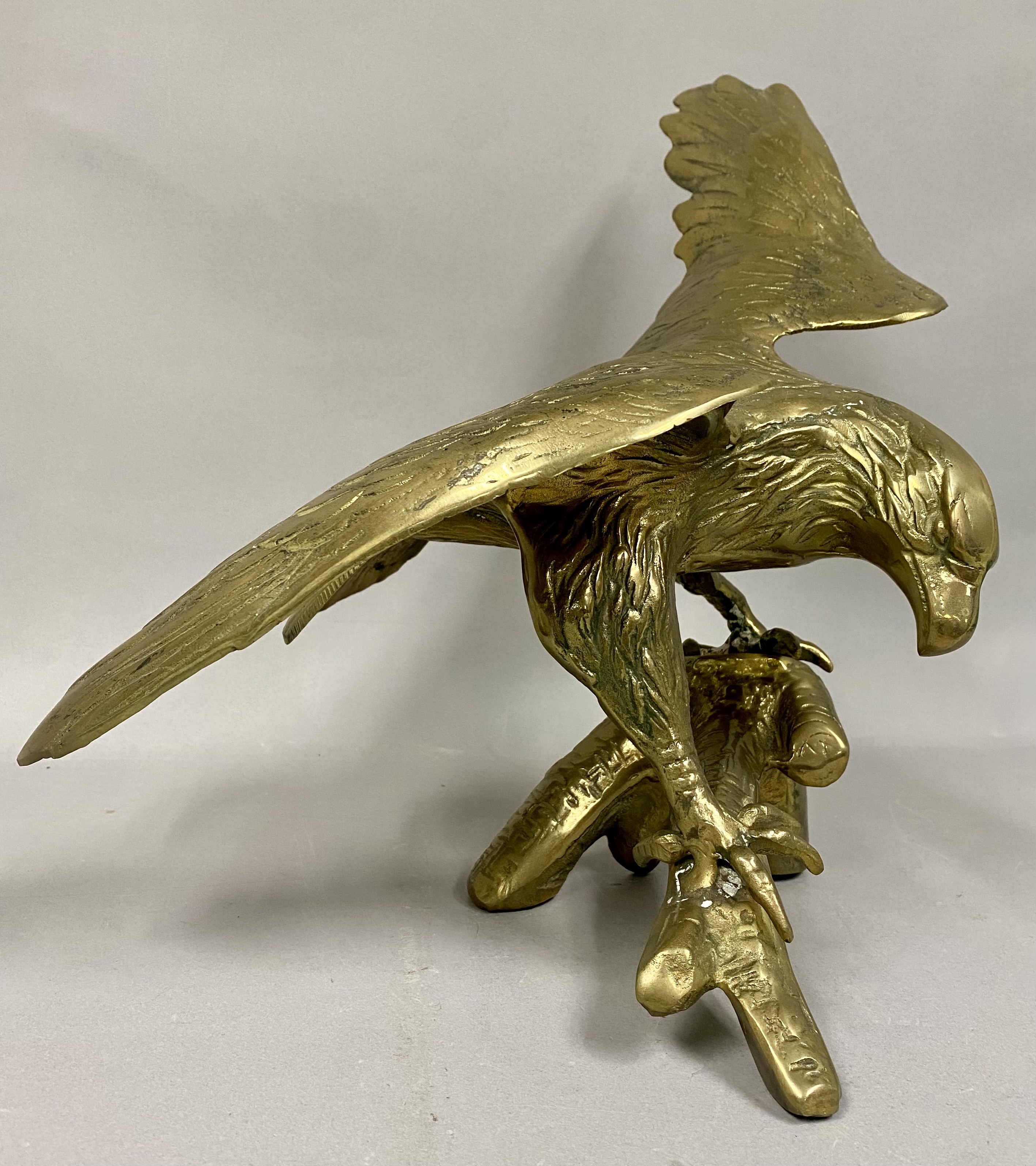 Large Vintage Brass Eagle Sculpture