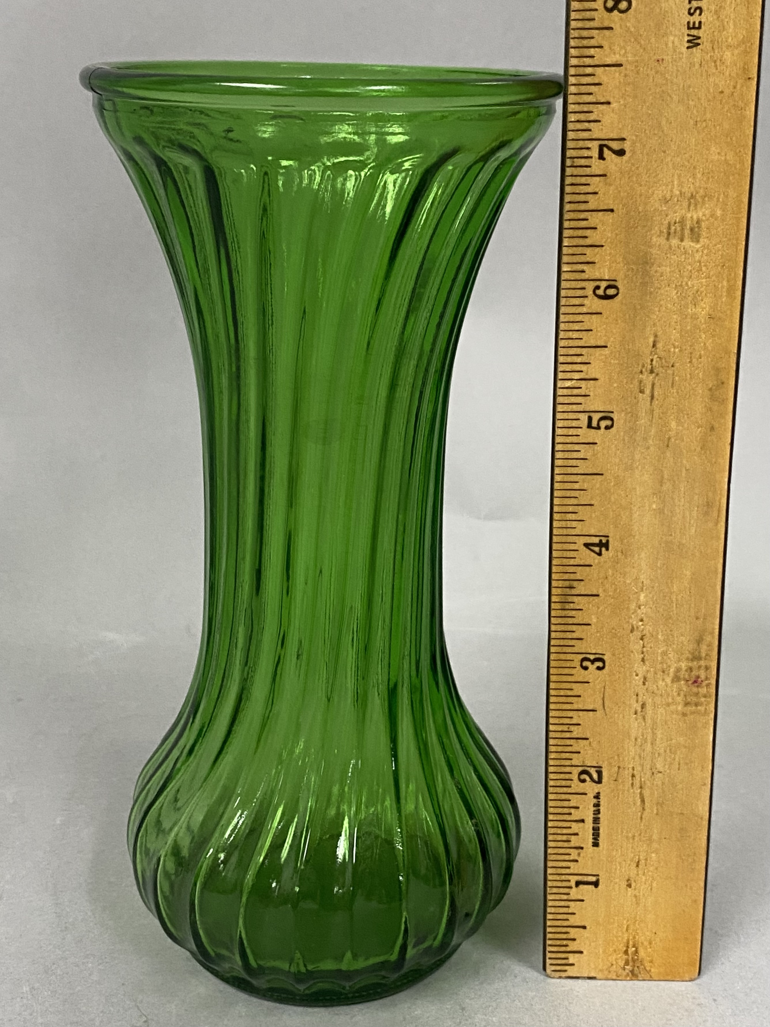 2 Hoosier Pressed Glass Vases