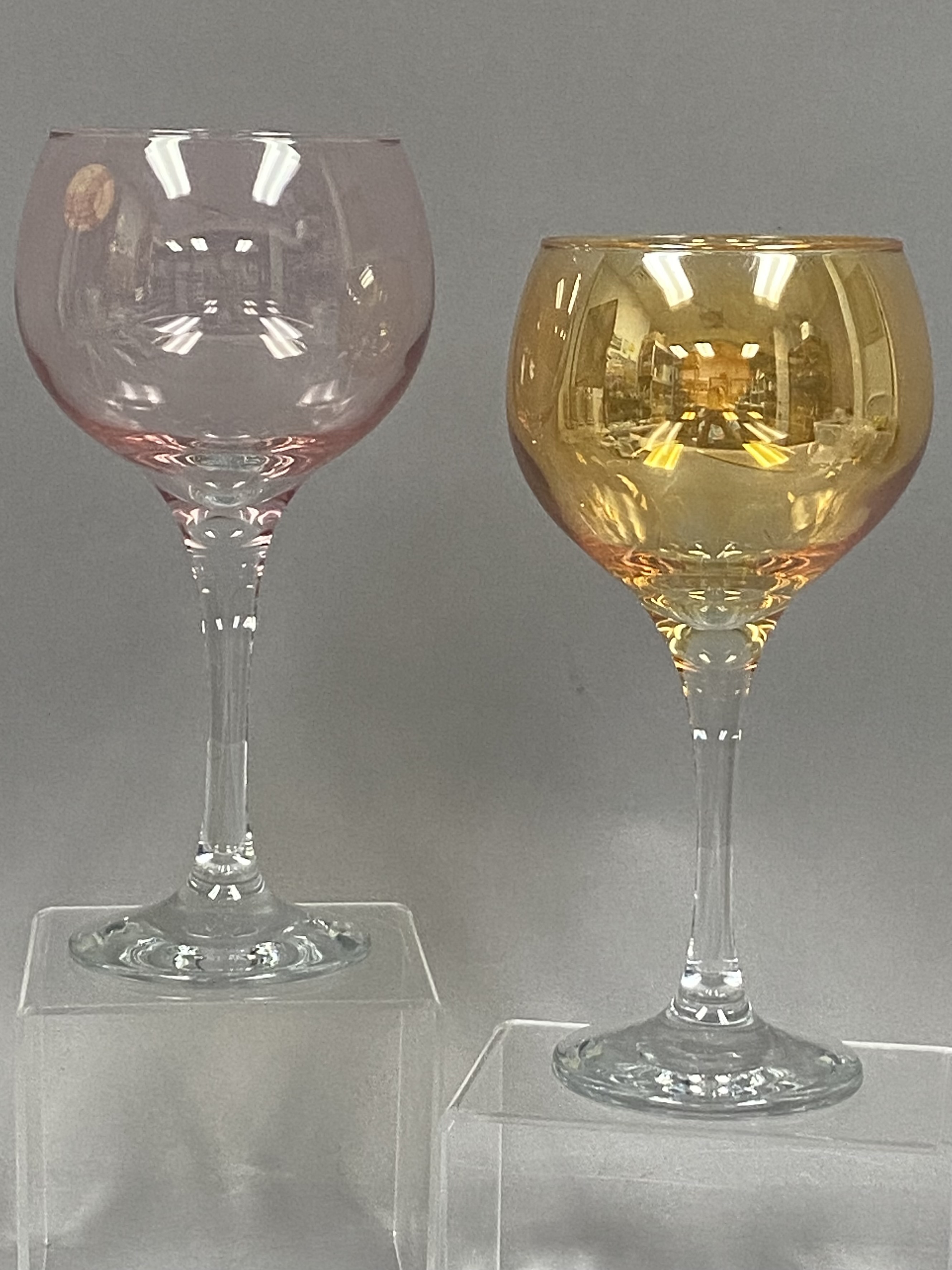 Pair of Crystal Clear Iridescent Glasses