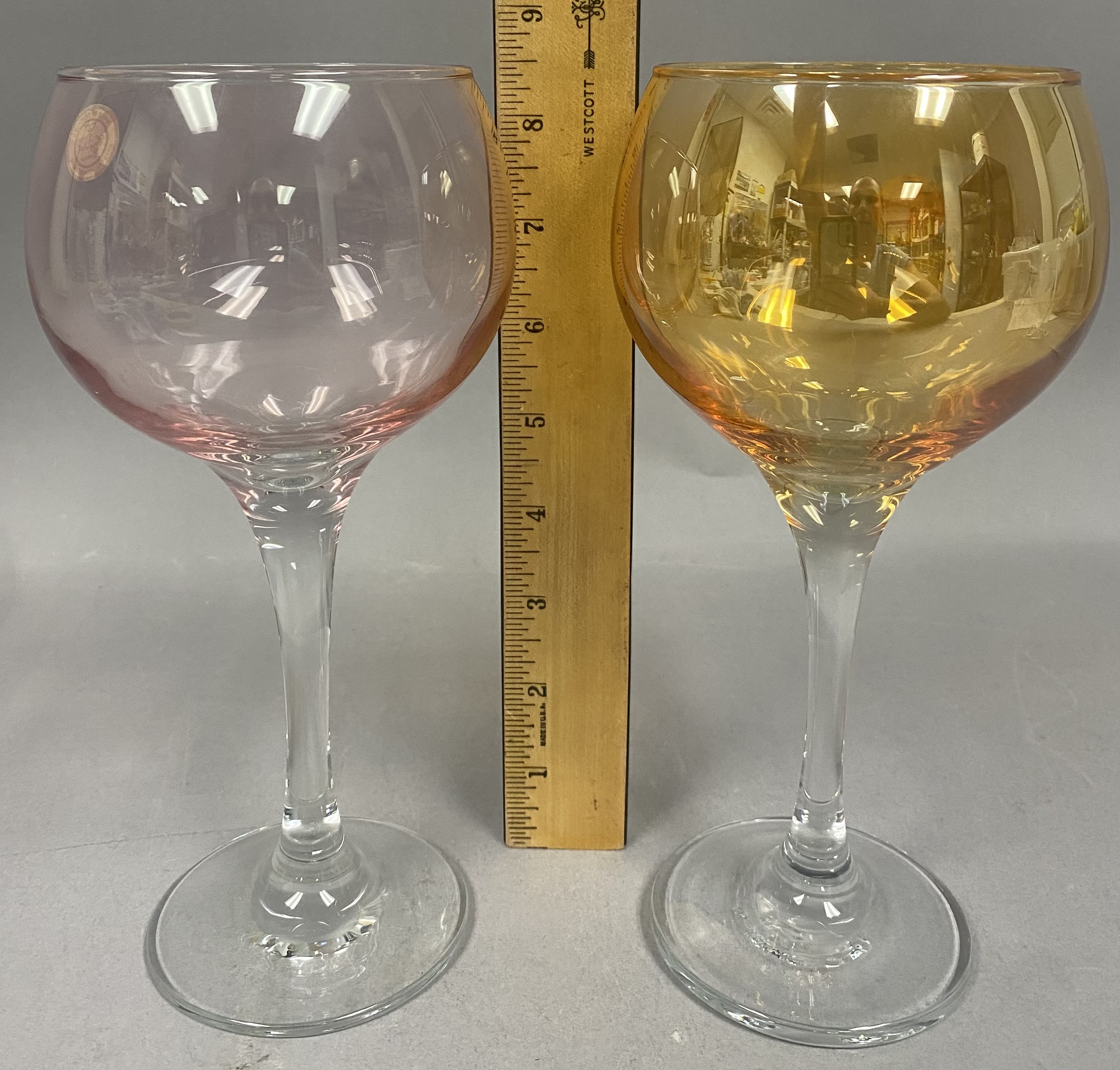 Pair of Crystal Clear Iridescent Glasses