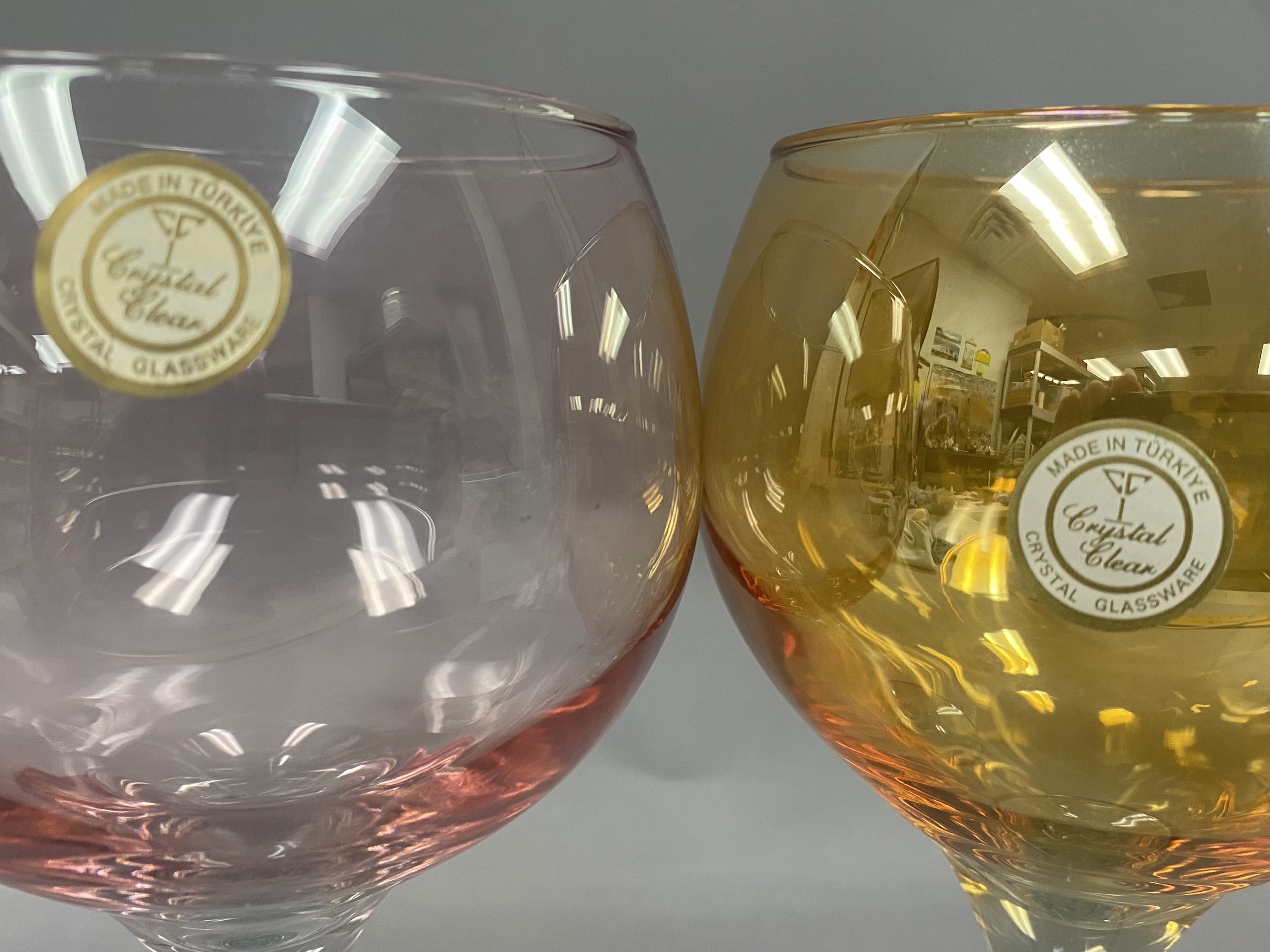 Pair of Crystal Clear Iridescent Glasses