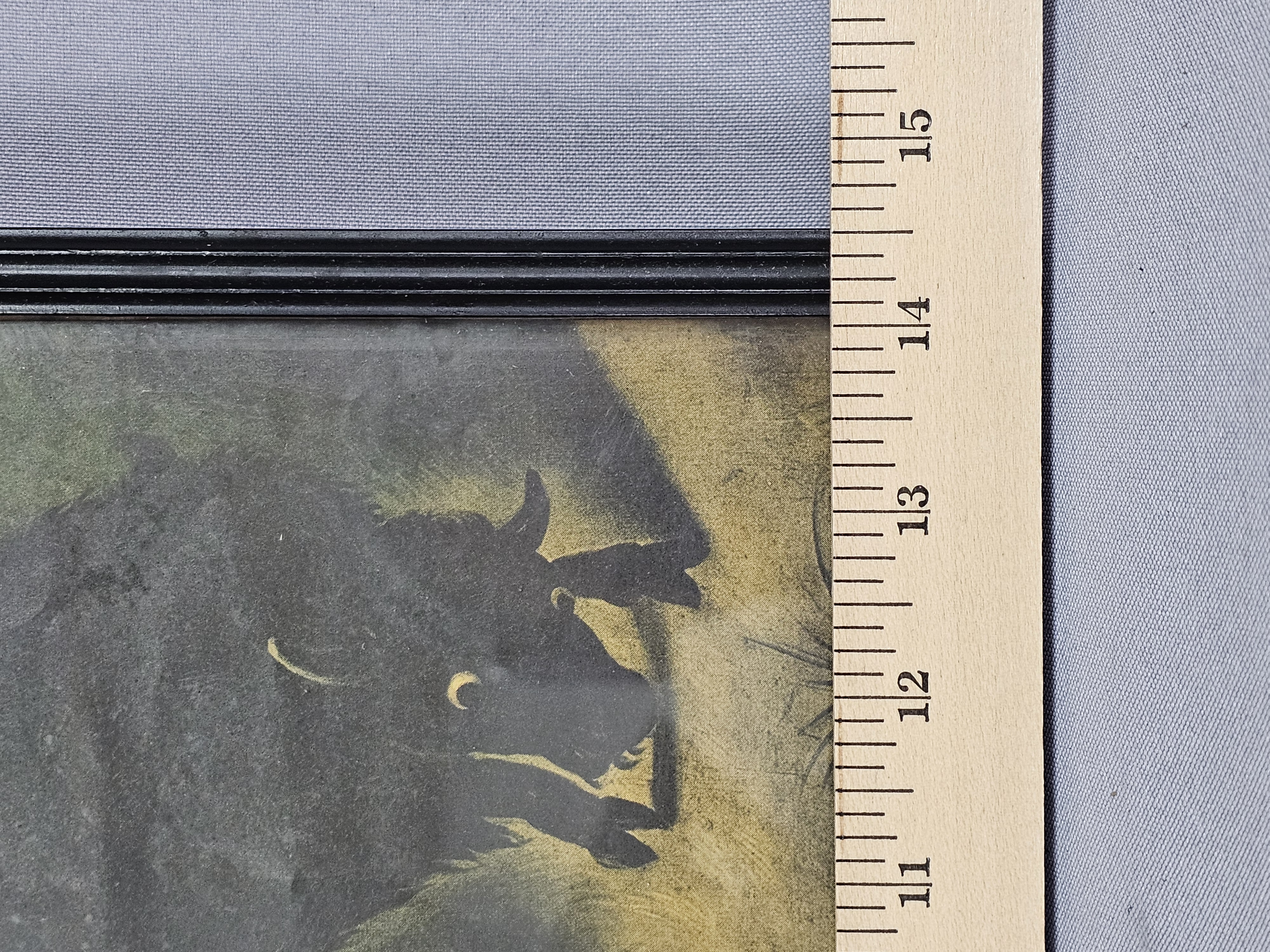 Vintage Framed Buffalo Hunter Print