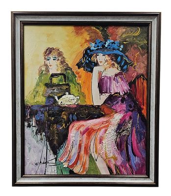 W. Adam Figurative Impasto Oil Painting. This modern figurative work by W. Adam is executed in 