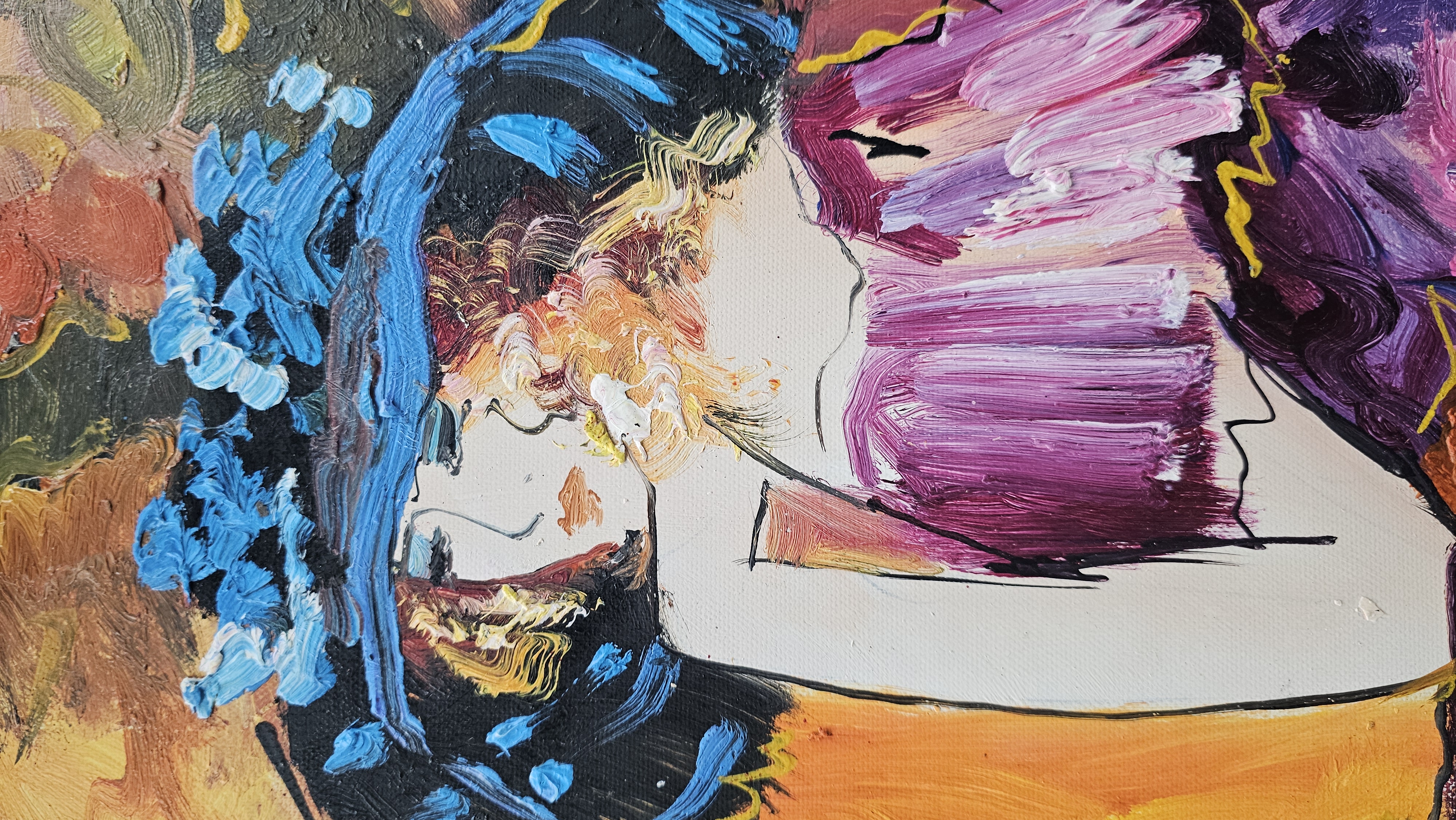 W. Adam Figurative Impasto Oil Painting