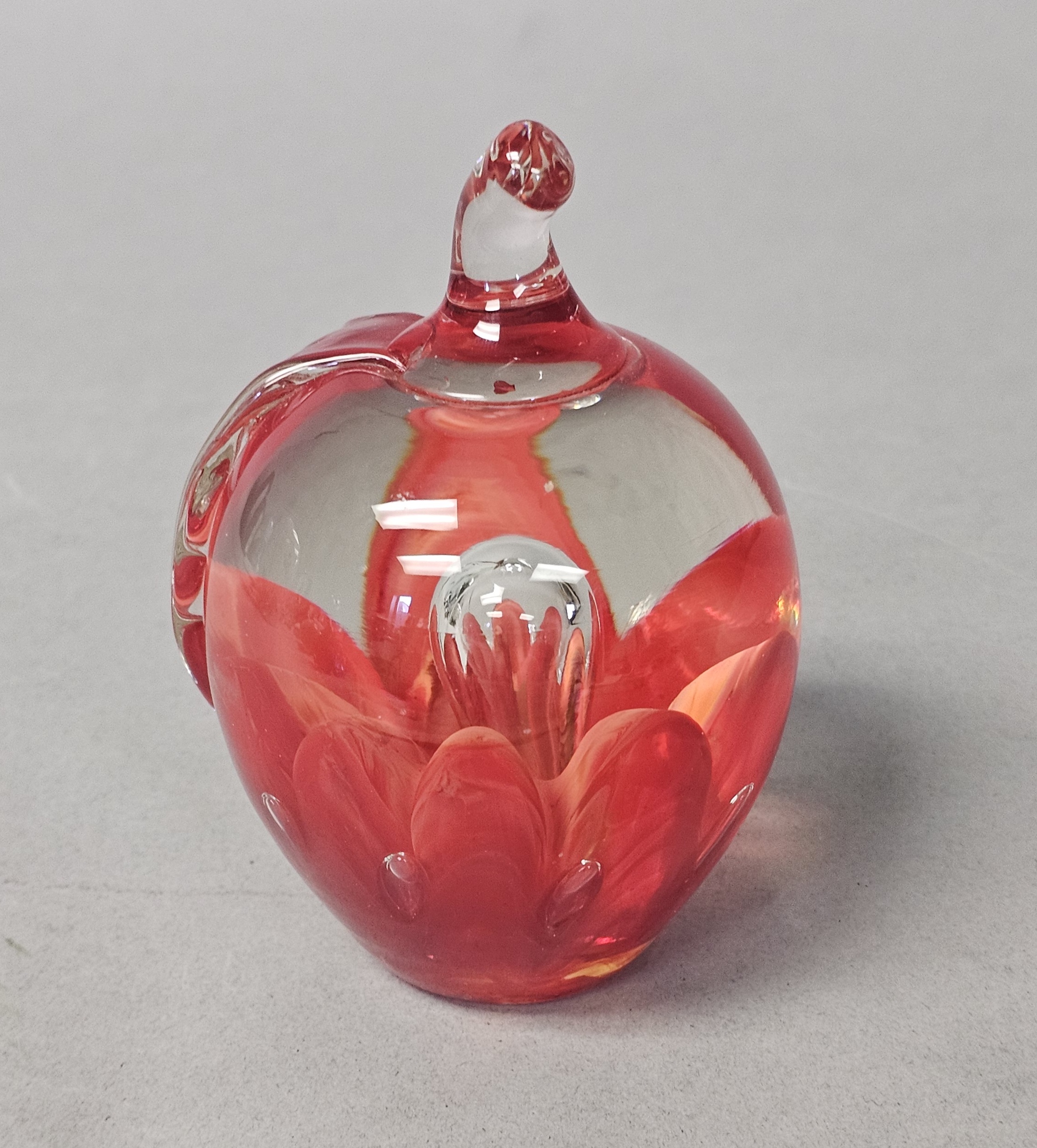 Joe St. Clair Glass Apple Paperweight