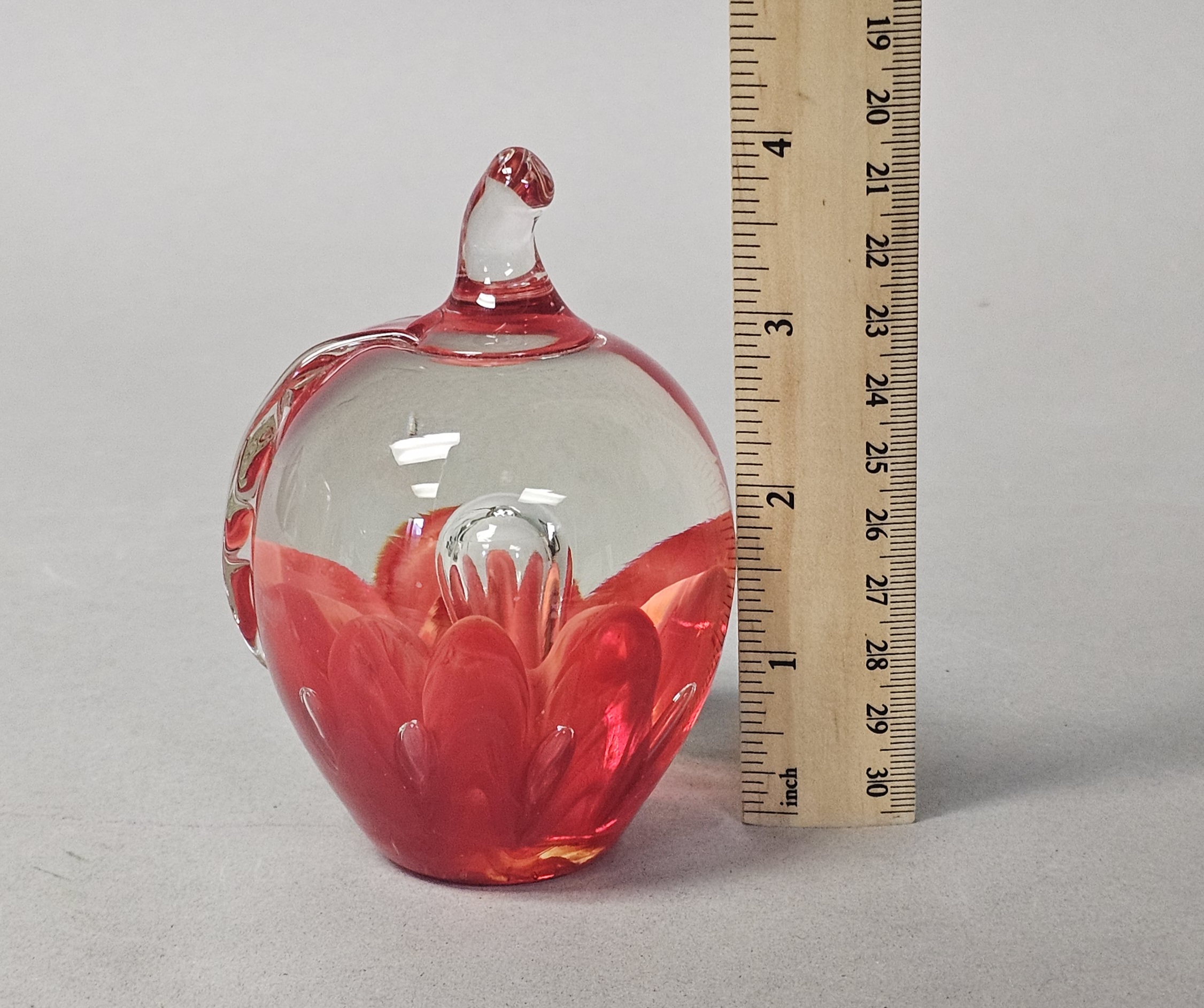Joe St. Clair Glass Apple Paperweight