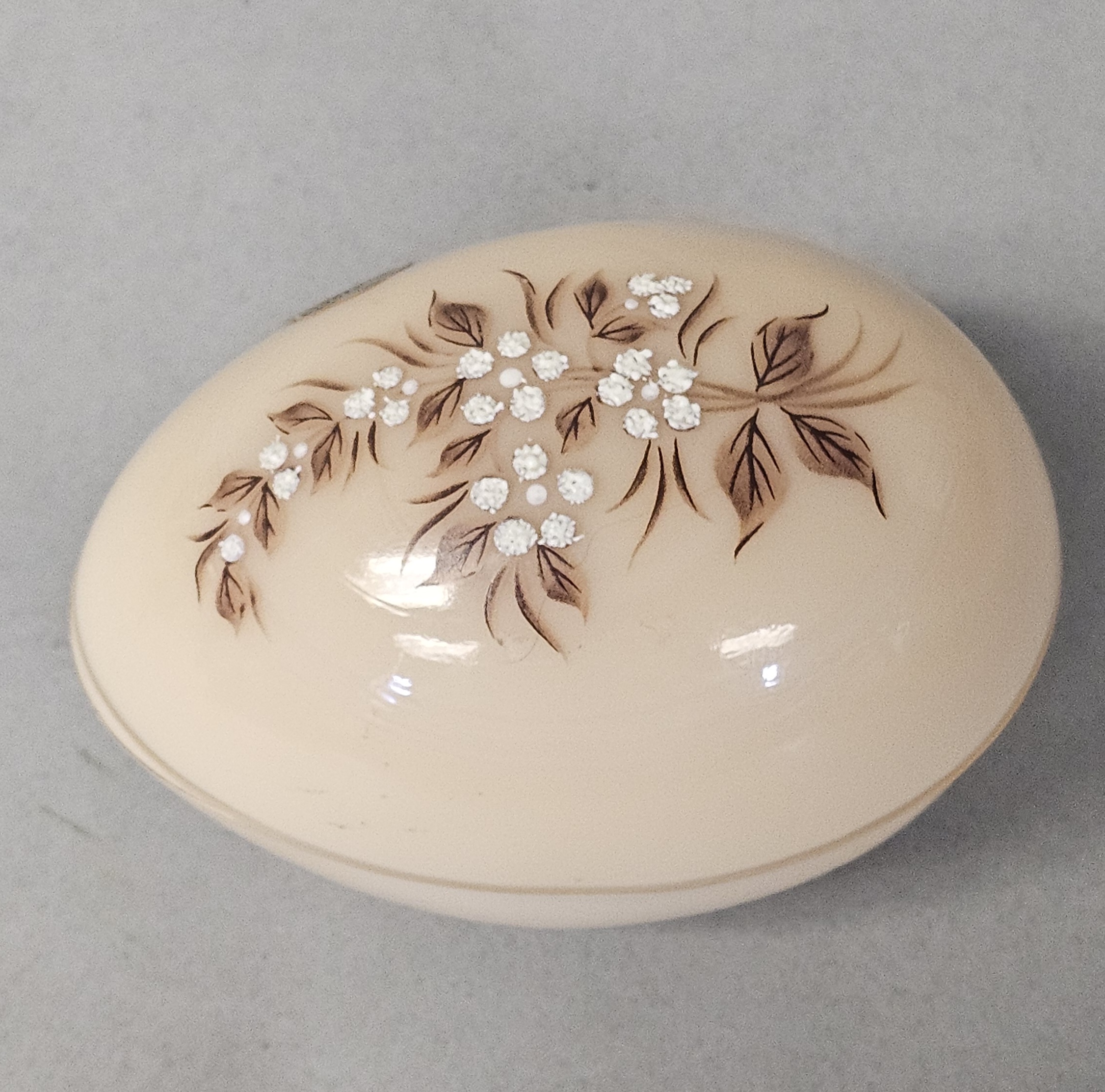 Westmoreland Hand Painted Custard Glass Egg