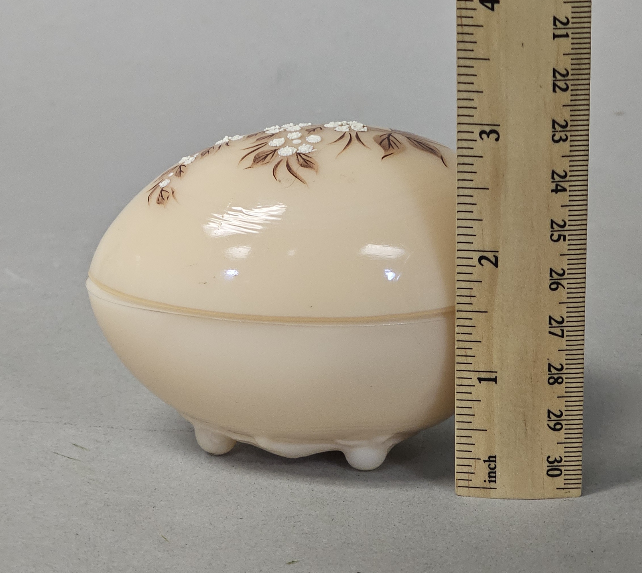Westmoreland Hand Painted Custard Glass Egg