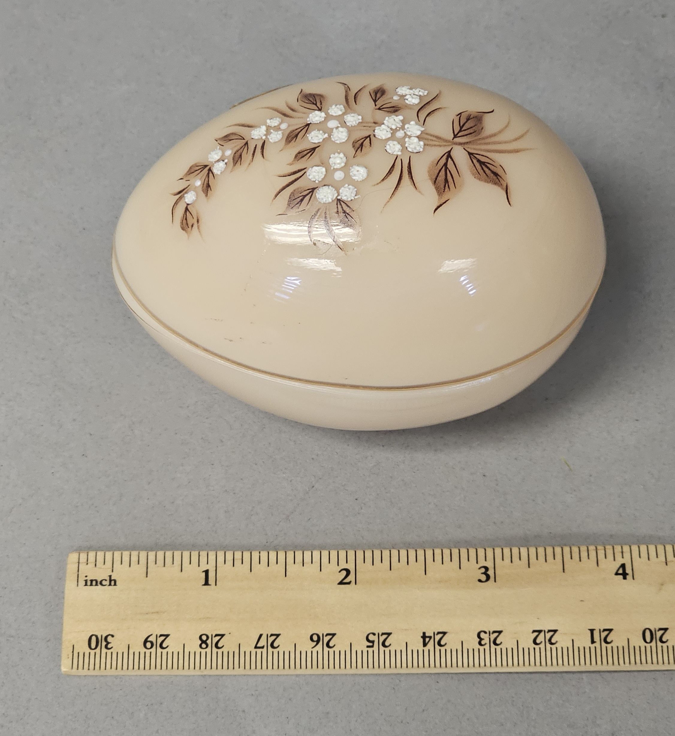 Westmoreland Hand Painted Custard Glass Egg