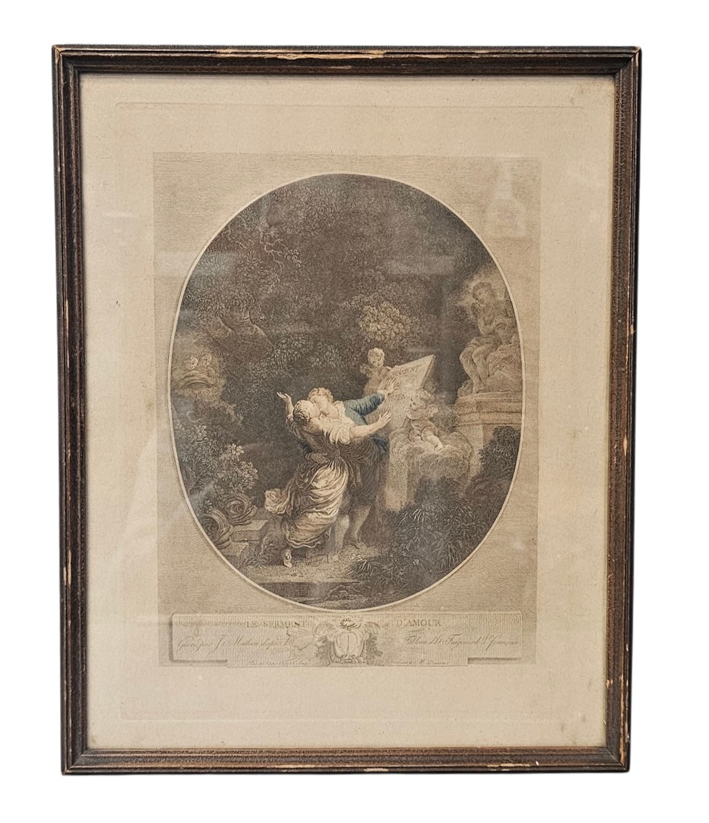 Jean Mathieu Engraving Le Serment d'Amour