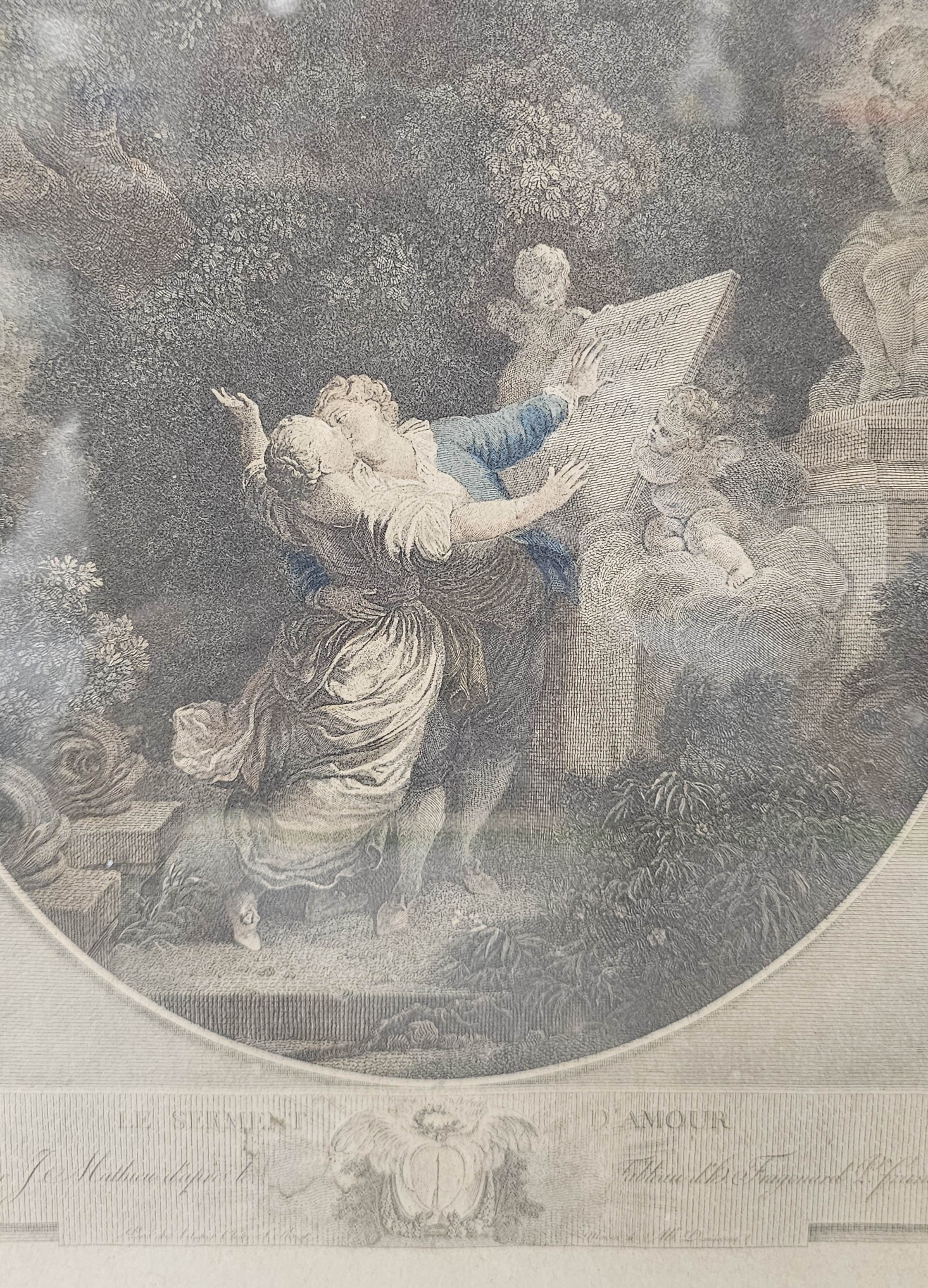 Jean Mathieu Engraving Le Serment d'Amour