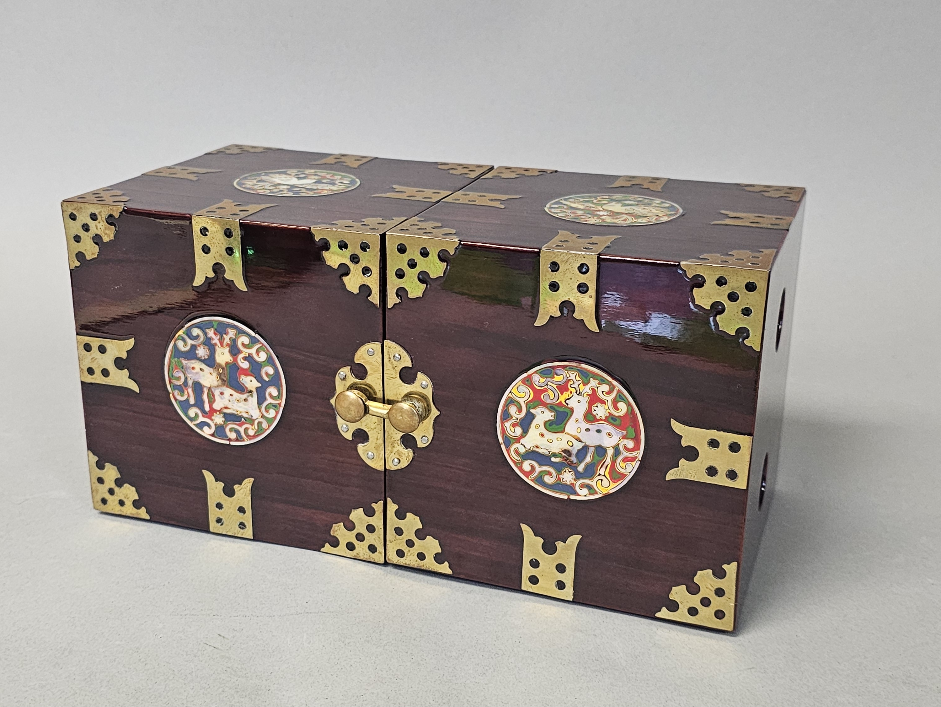 Korean Lacquered Folding Jewelry Chest