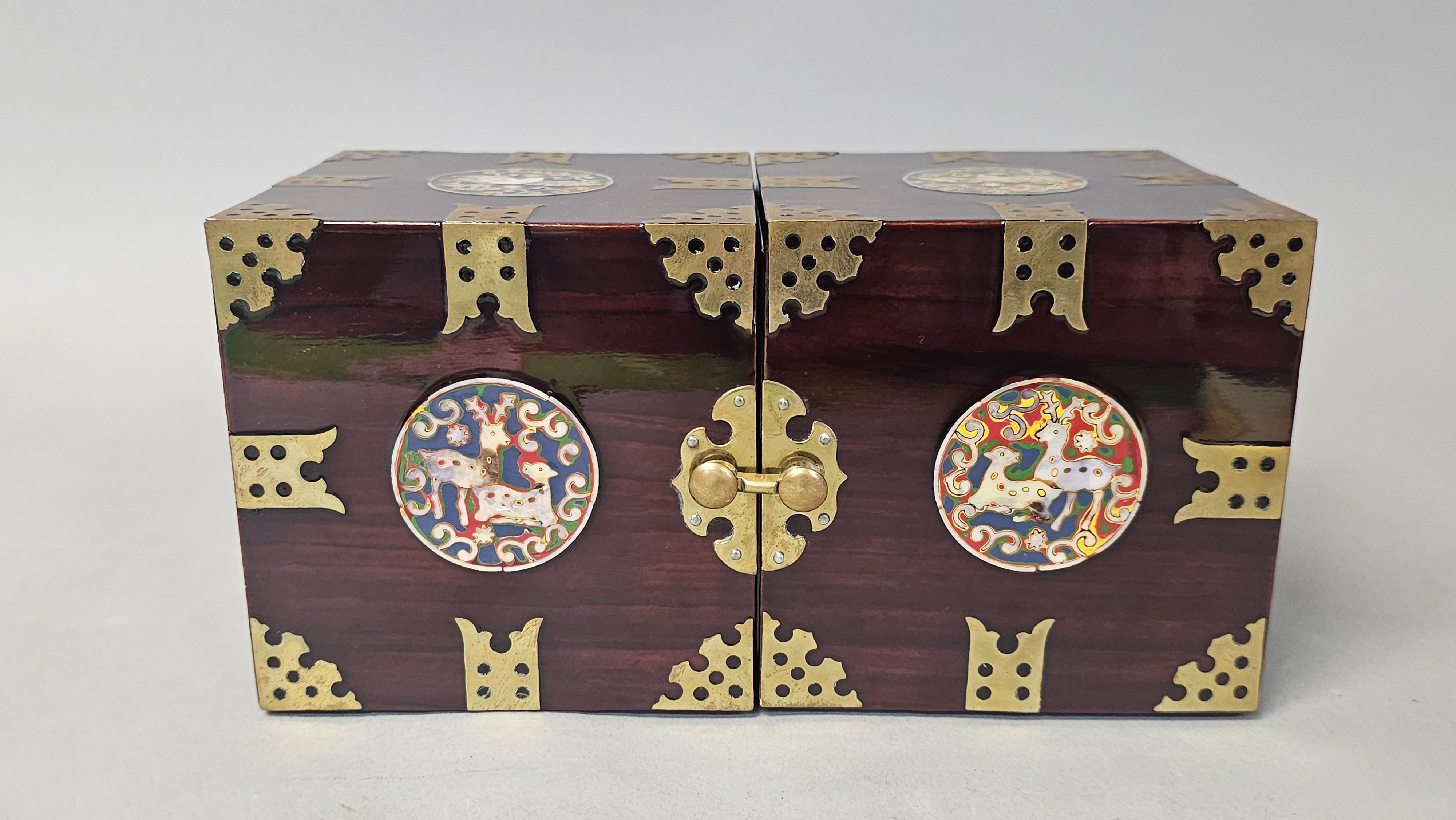 Korean Lacquered Folding Jewelry Chest