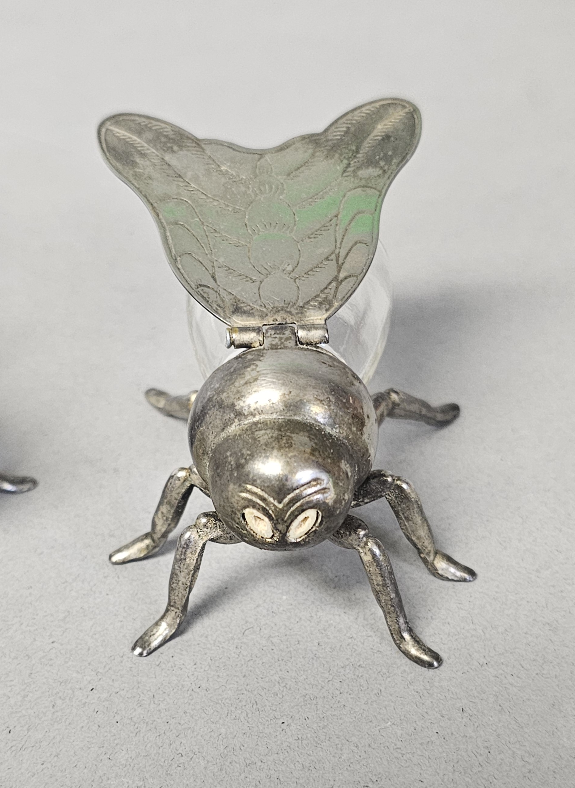 Silver Plated Fly Salt & Pepper Shakers