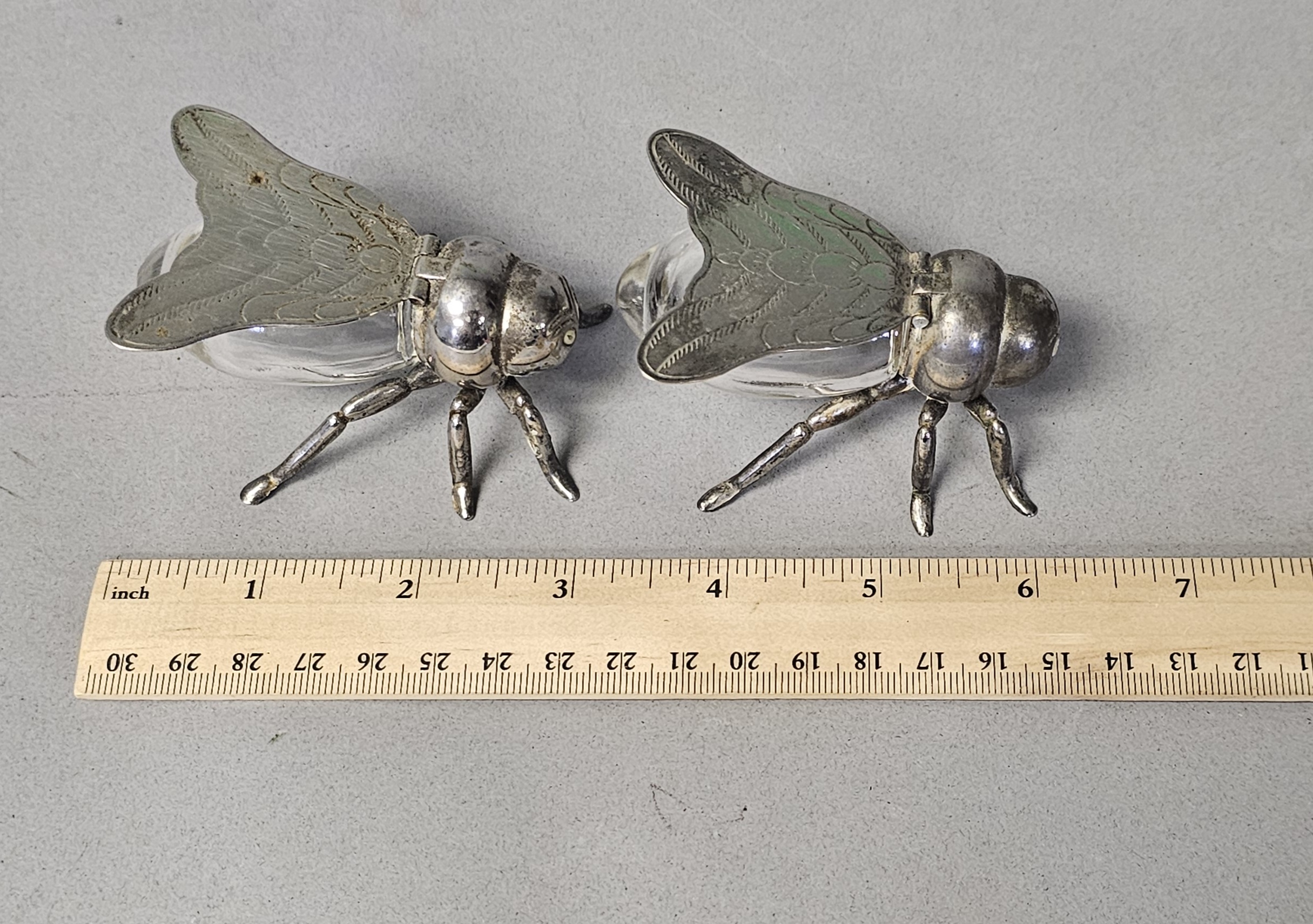 Silver Plated Fly Salt & Pepper Shakers