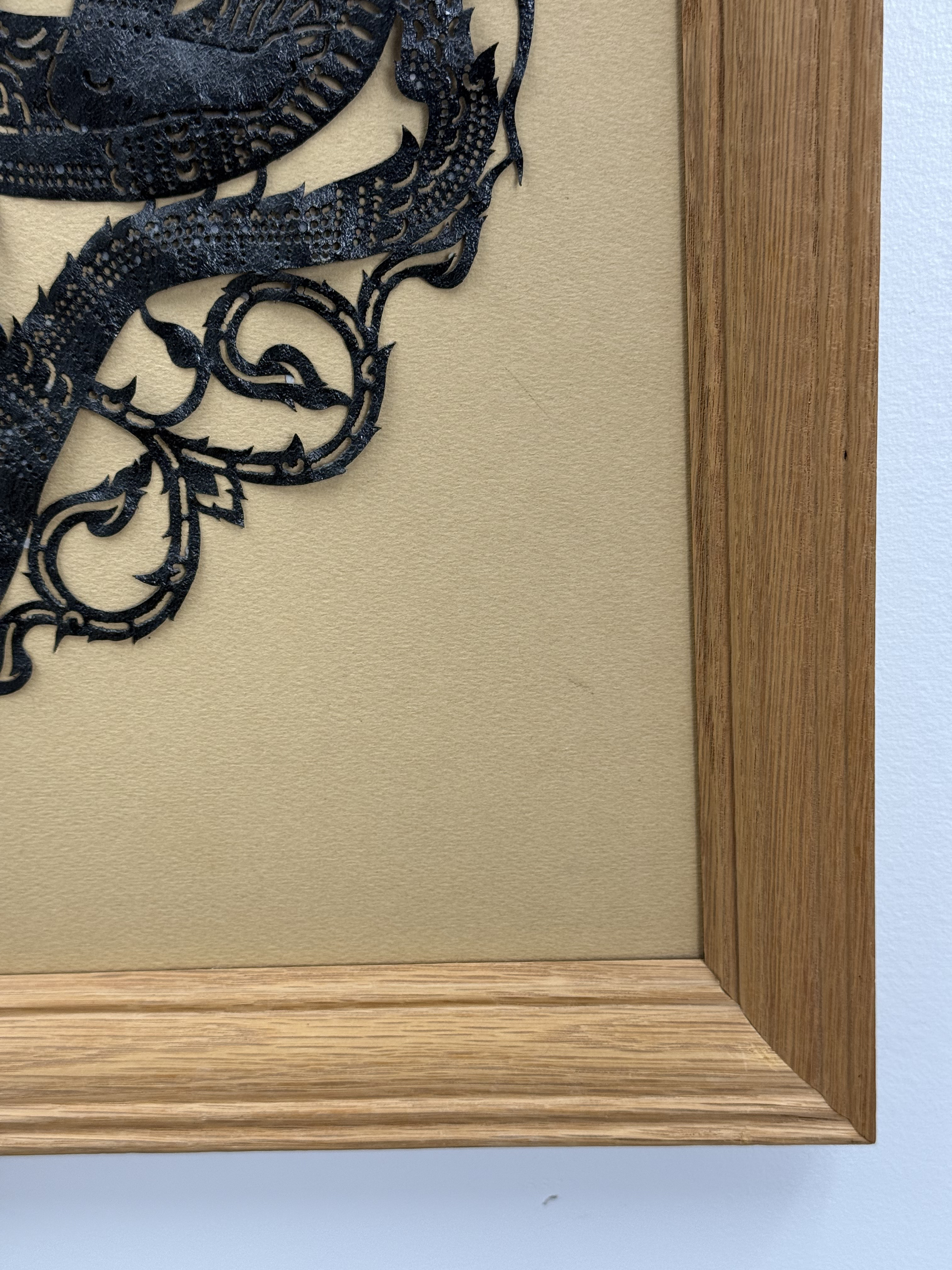 Framed Thai Leather Shadow Puppet