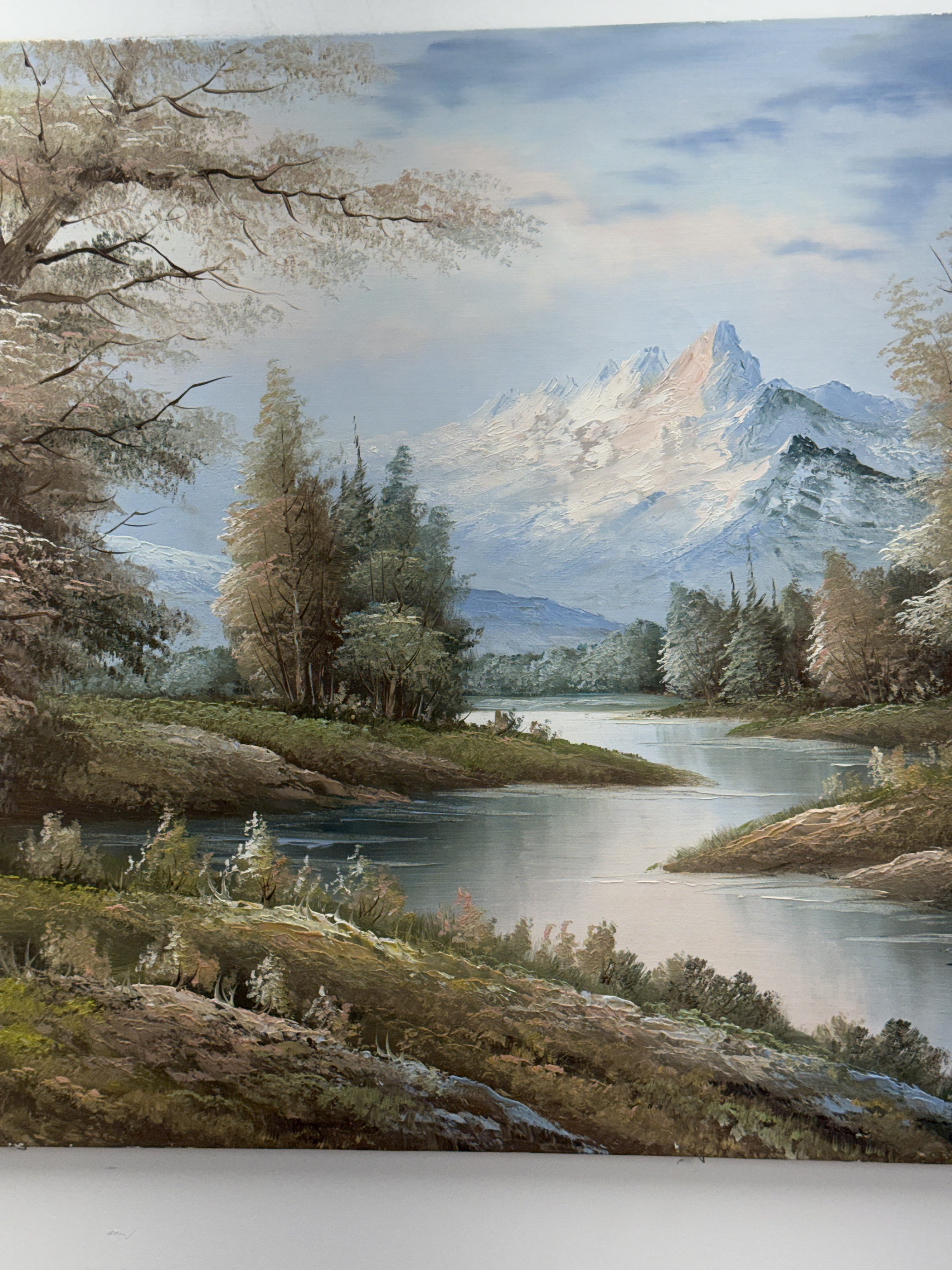 Morley, Mountain River Landscape Oil
