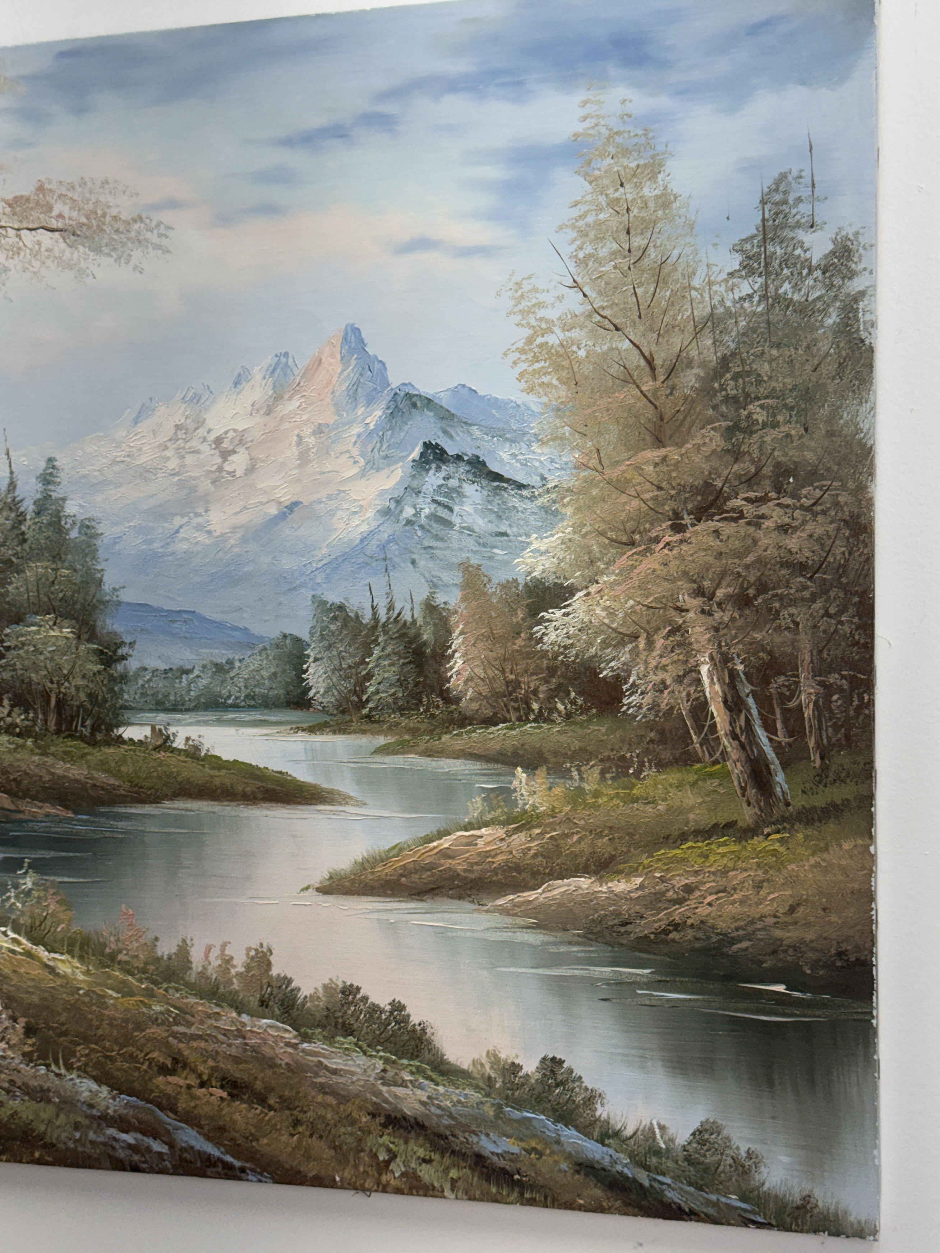 Morley, Mountain River Landscape Oil
