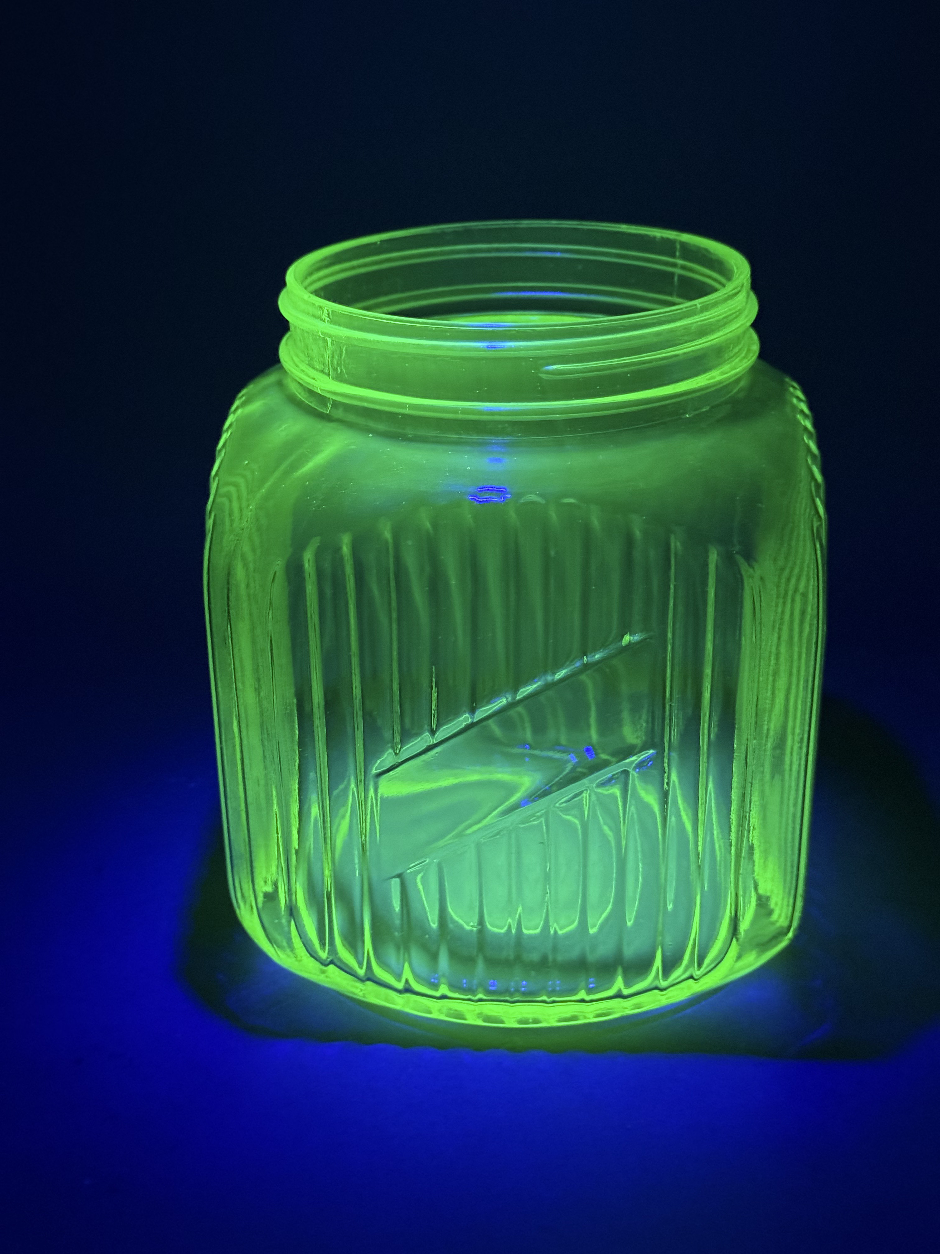 Anchor Hocking Green Uranium Glass Jar