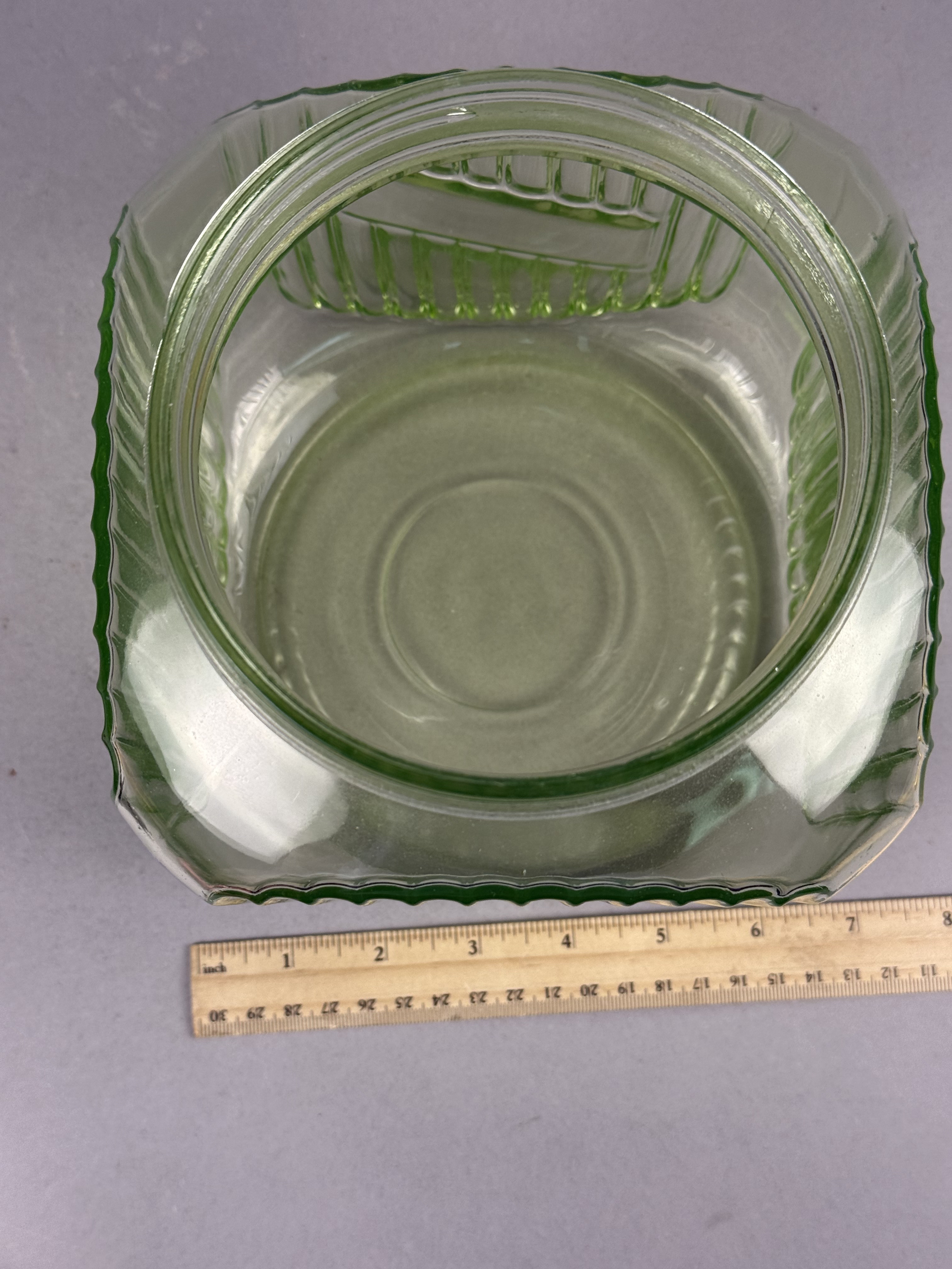 Anchor Hocking Green Uranium Glass Jar