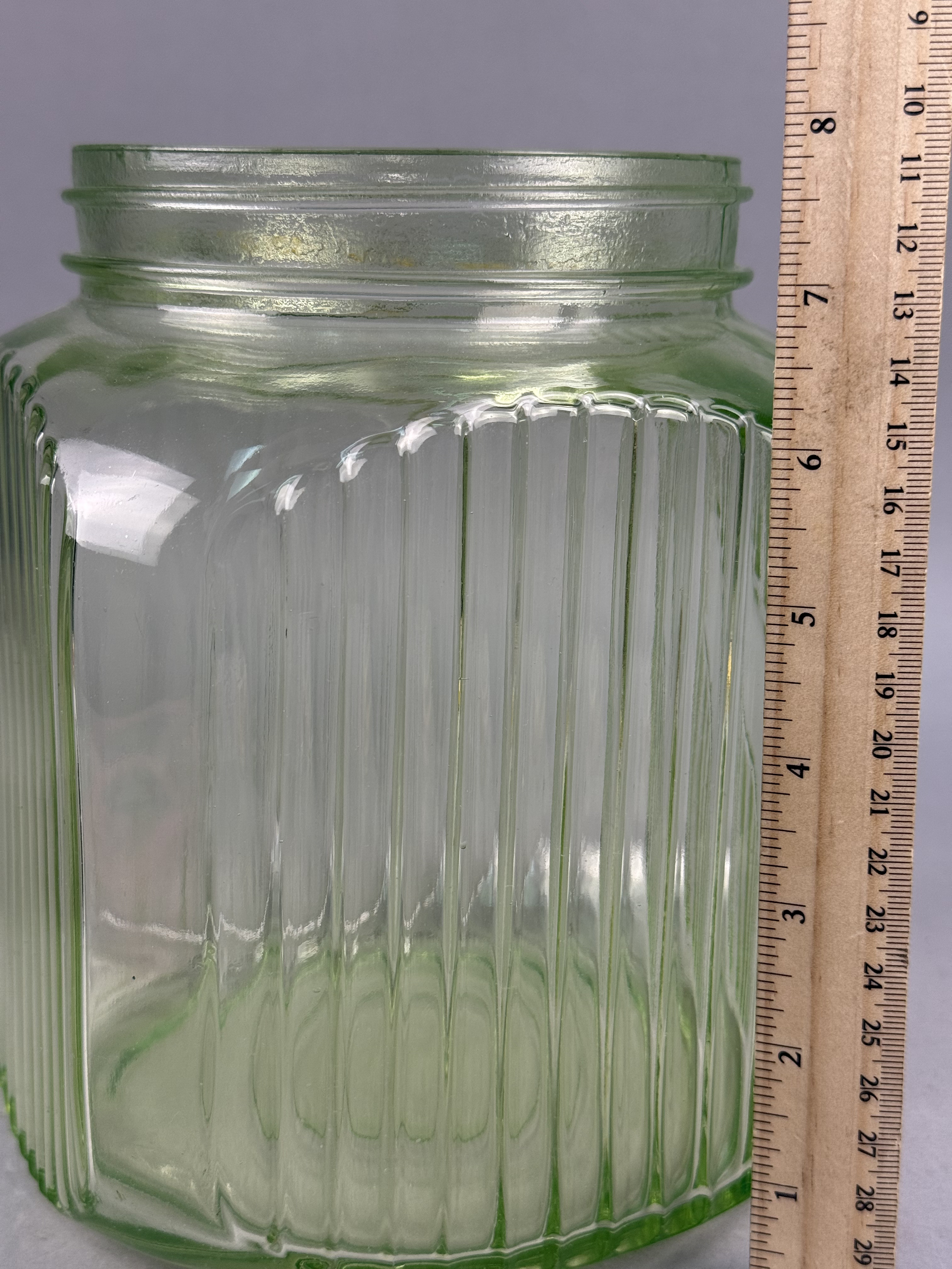 Anchor Hocking Green Uranium Glass Jar