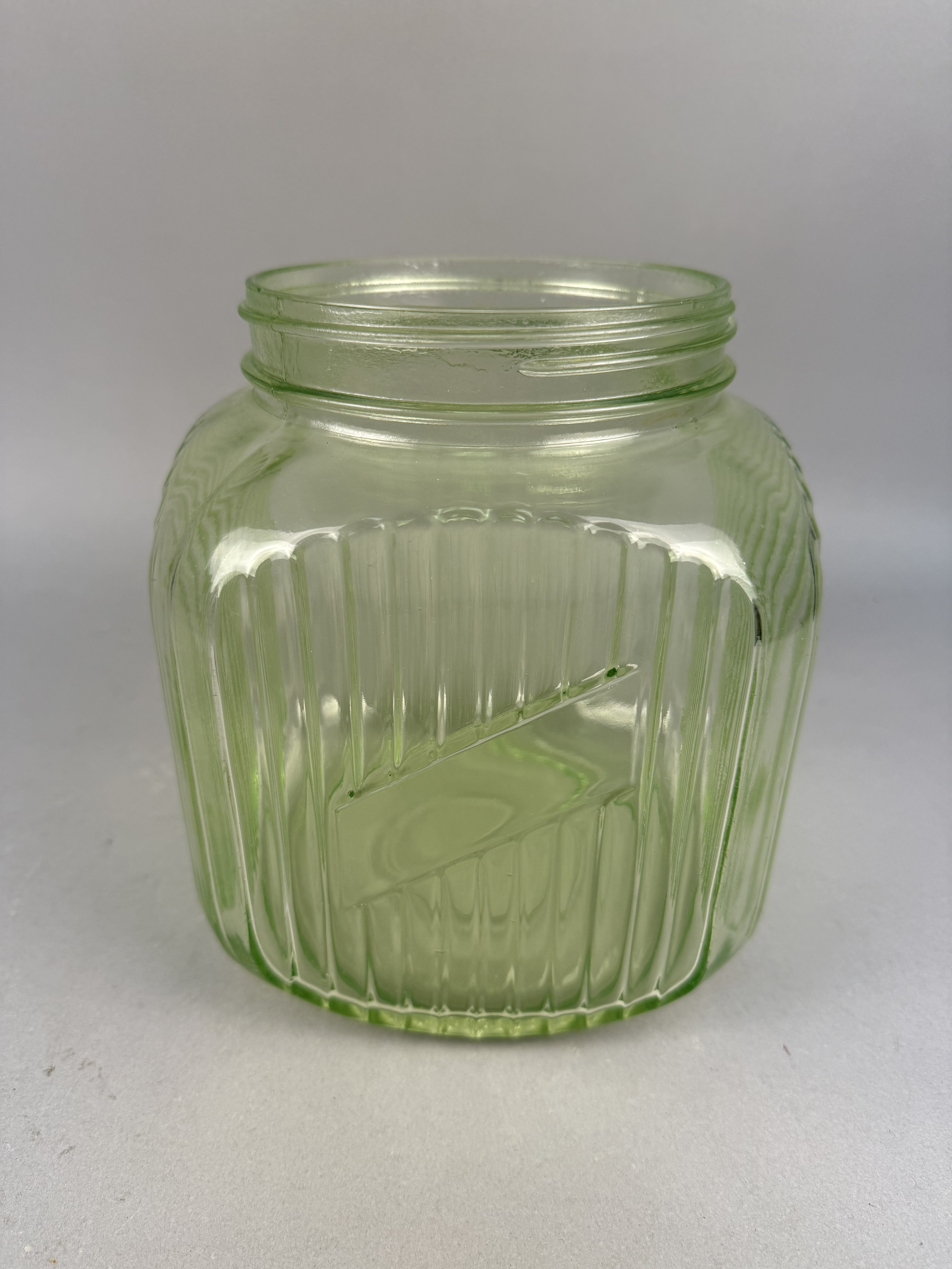 Anchor Hocking Green Uranium Glass Jar