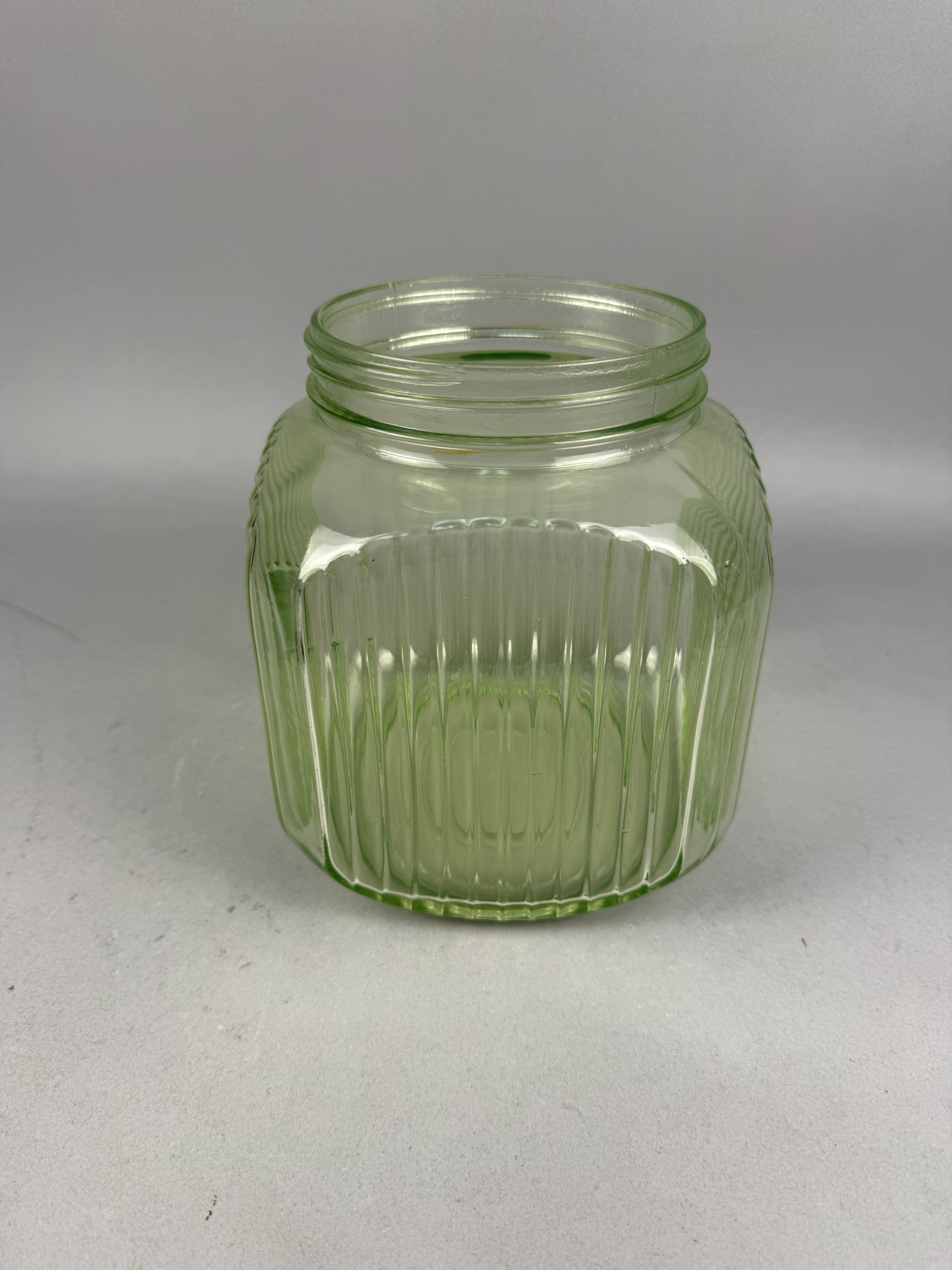Anchor Hocking Green Uranium Glass Jar