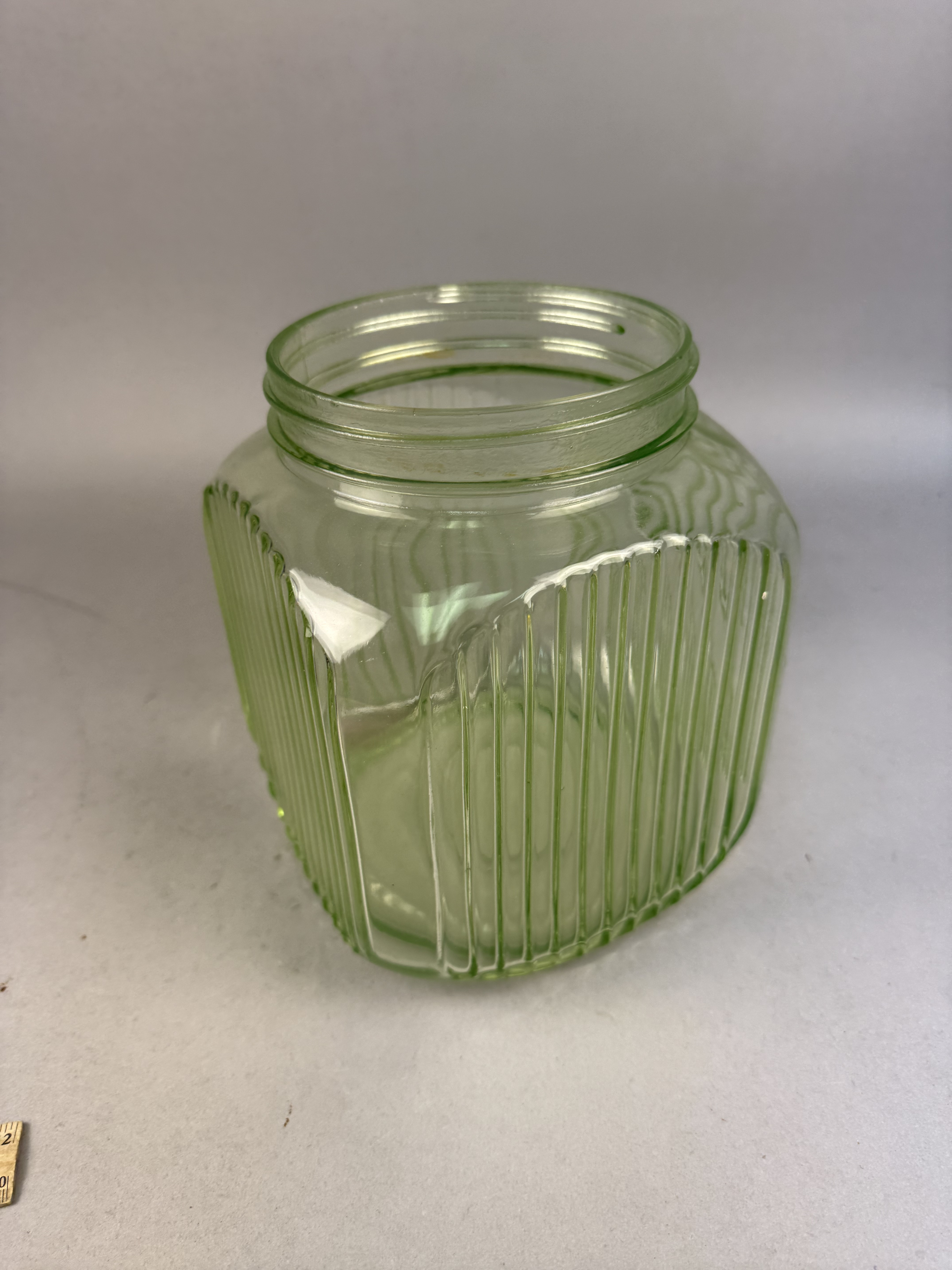 Anchor Hocking Green Uranium Glass Jar