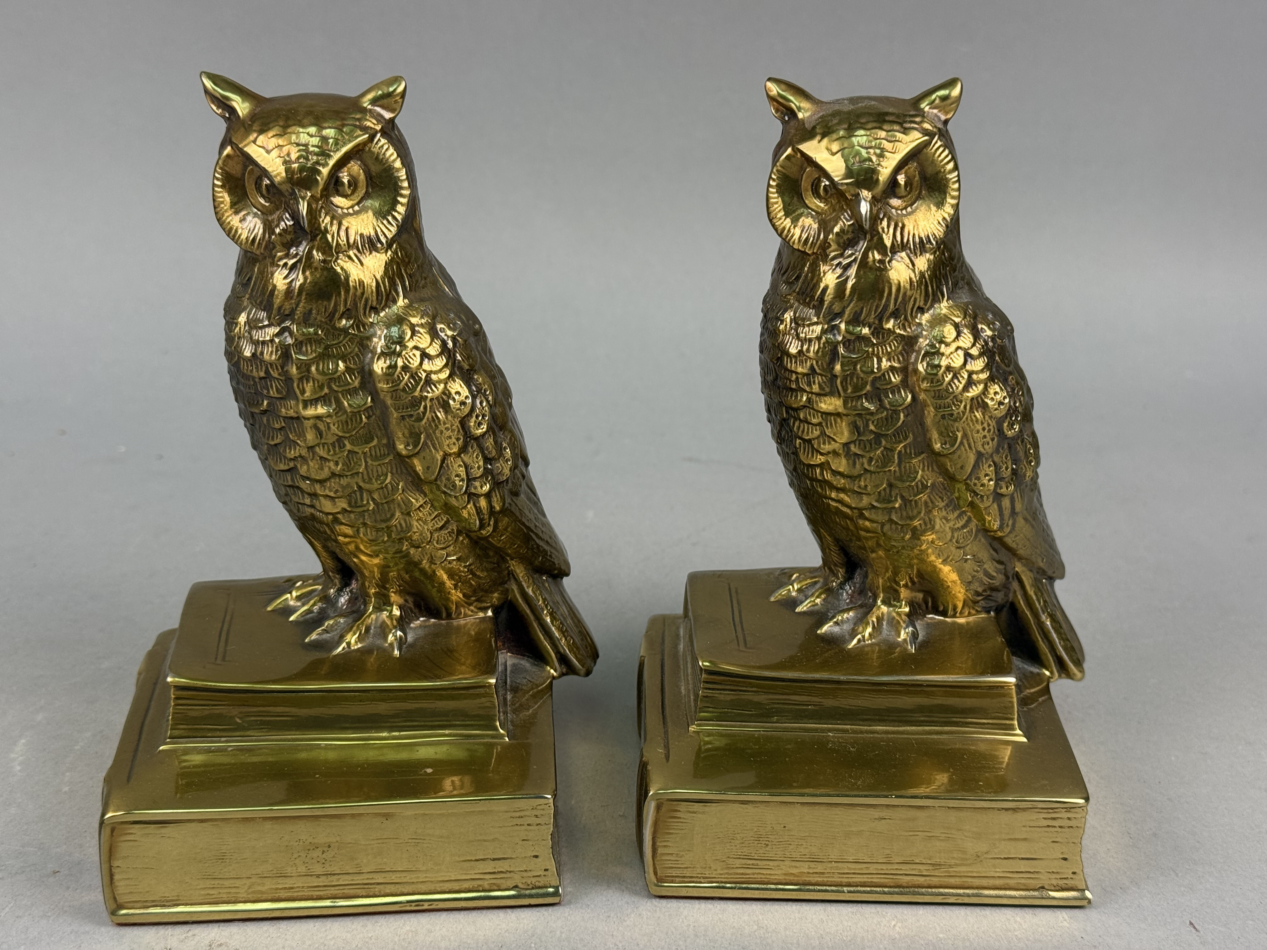 Philadelphia Mfg. Co. Brass Owl Bookends