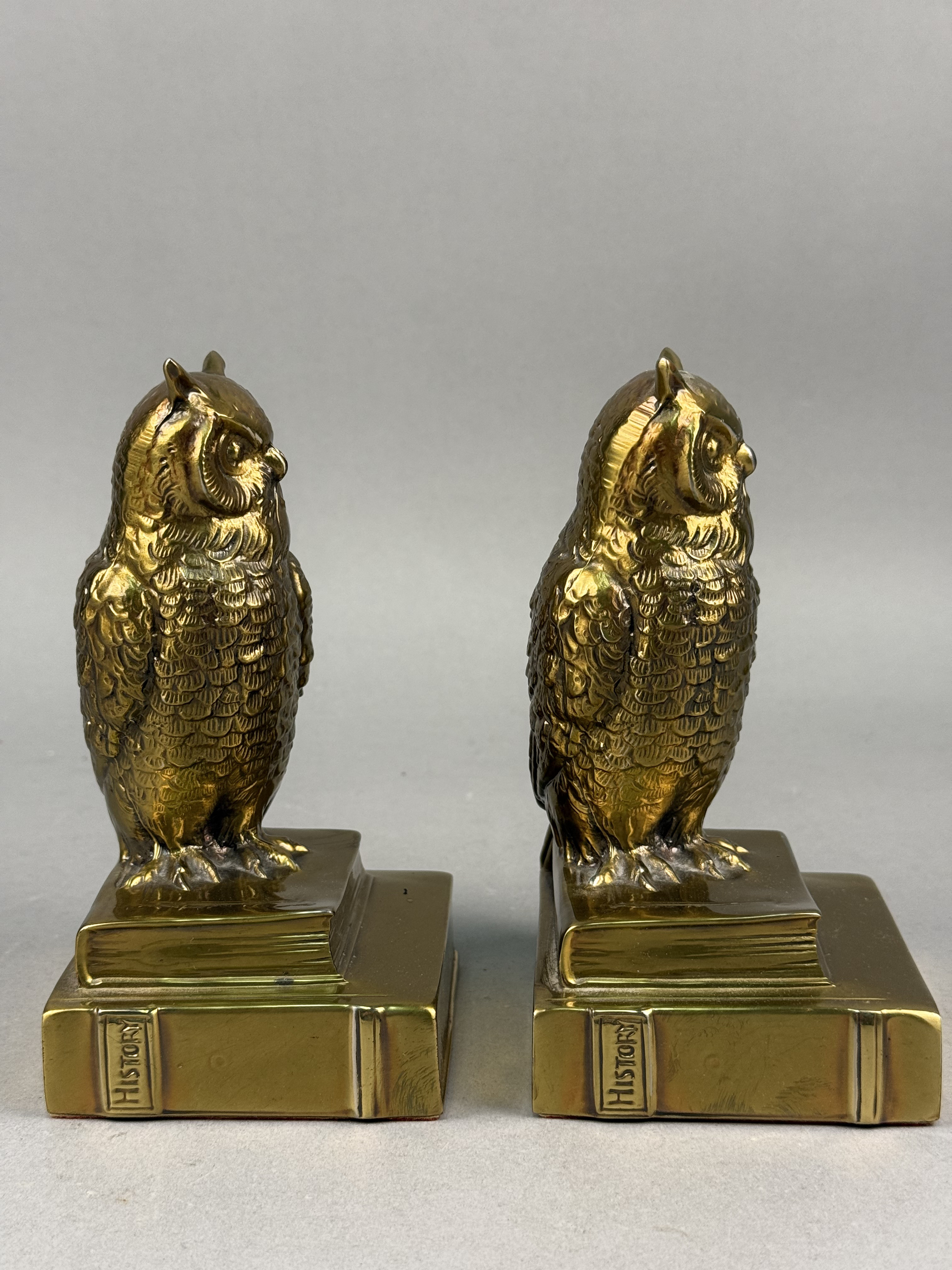 Philadelphia Mfg. Co. Brass Owl Bookends