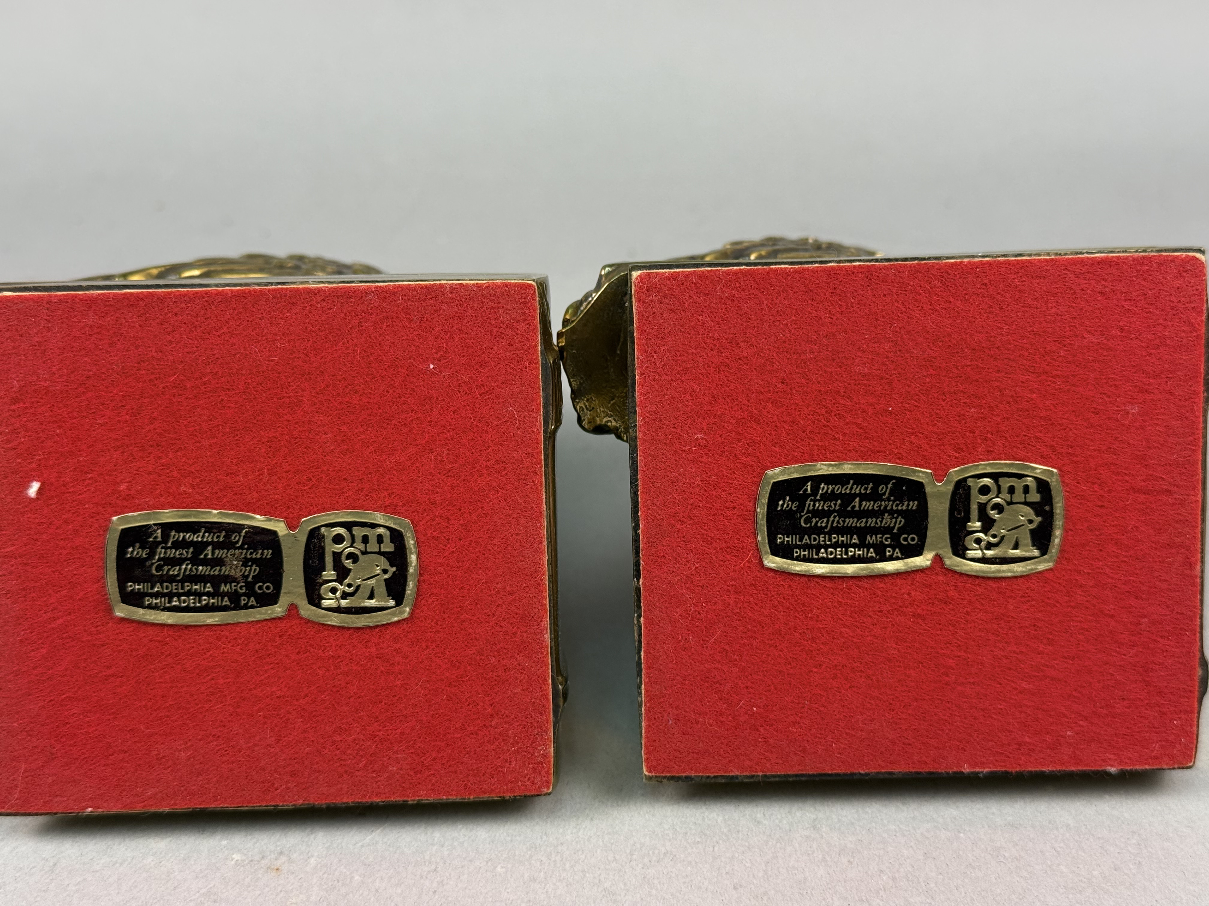 Philadelphia Mfg. Co. Brass Owl Bookends