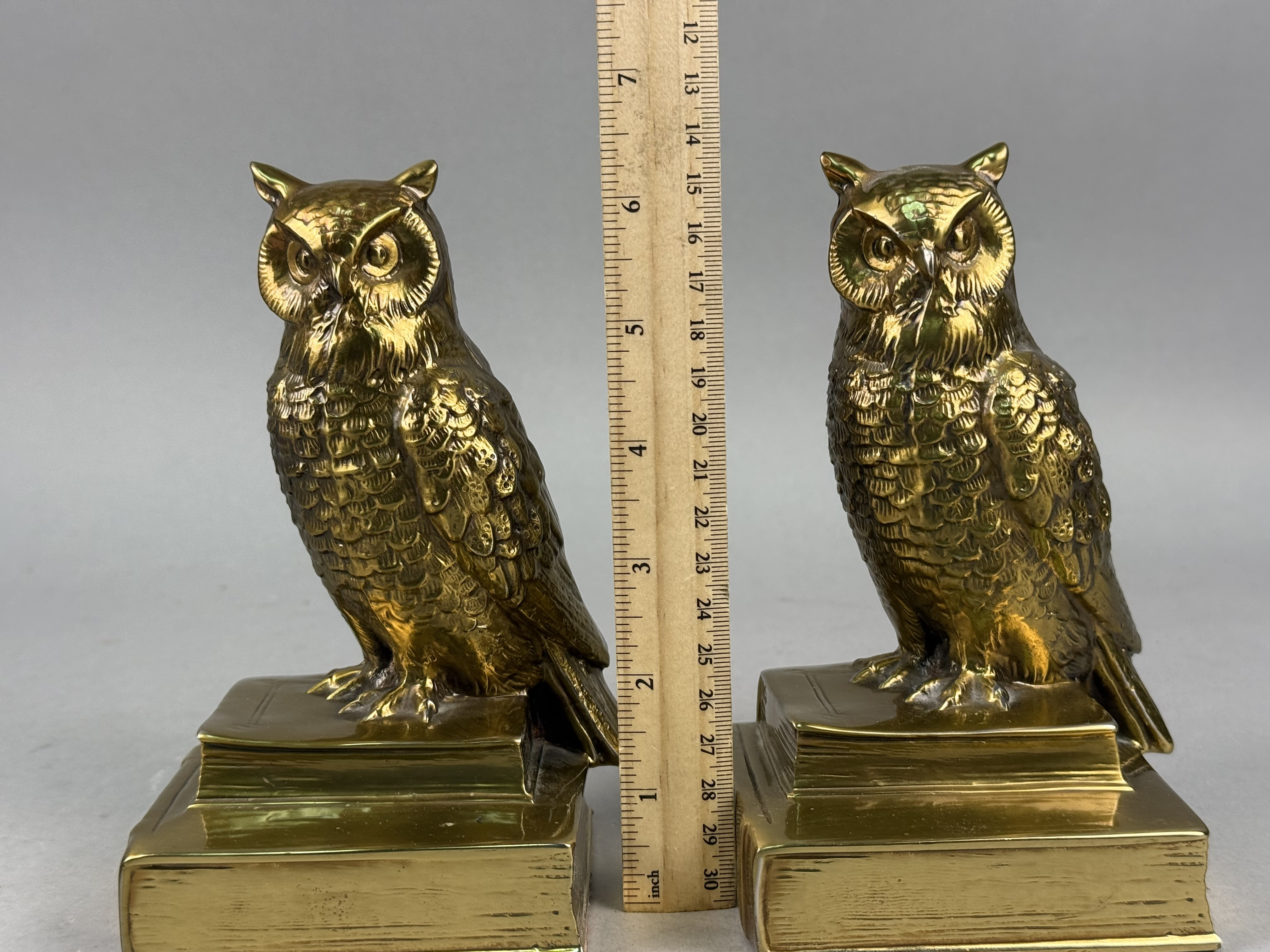 Philadelphia Mfg. Co. Brass Owl Bookends