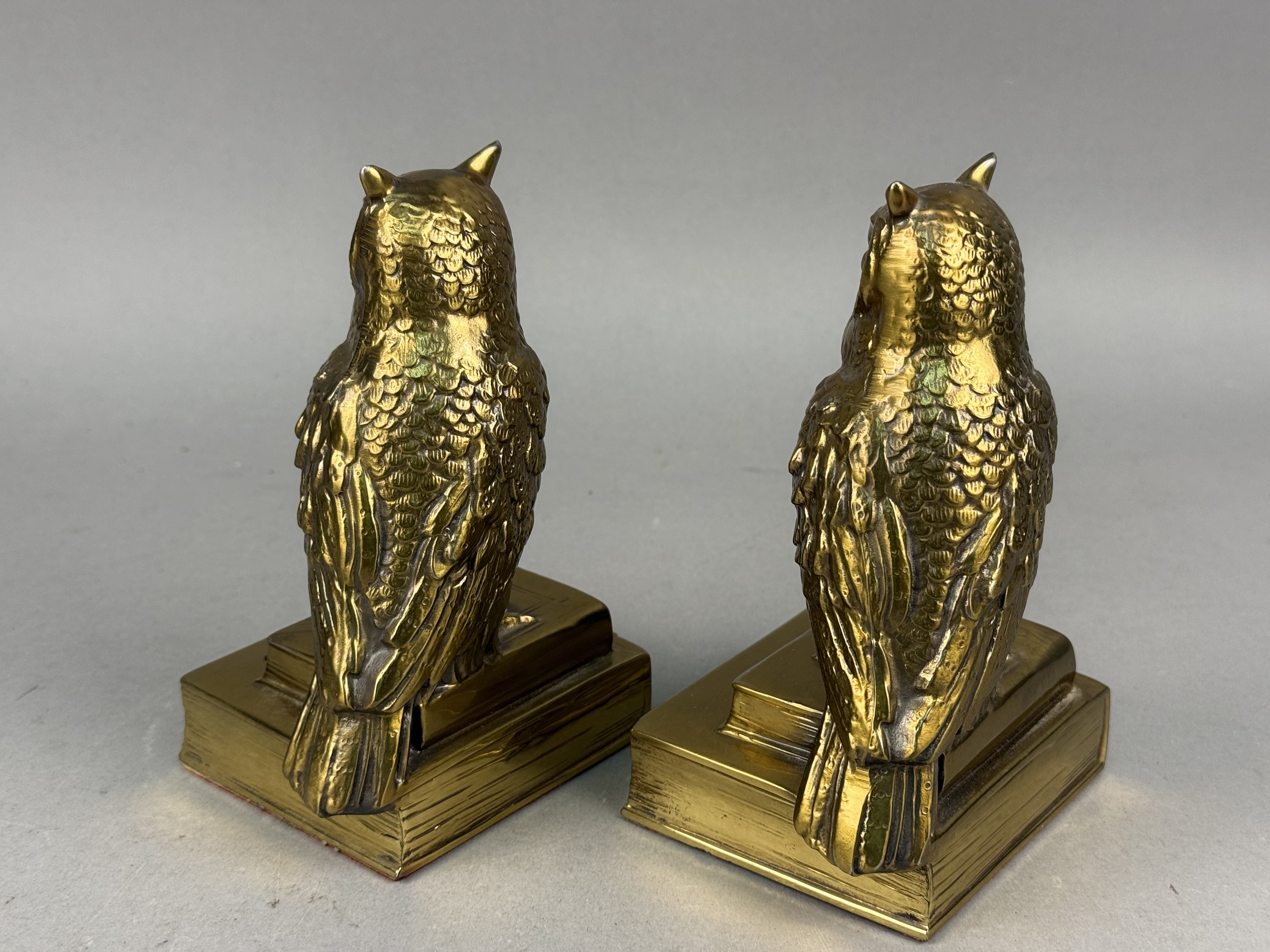 Philadelphia Mfg. Co. Brass Owl Bookends