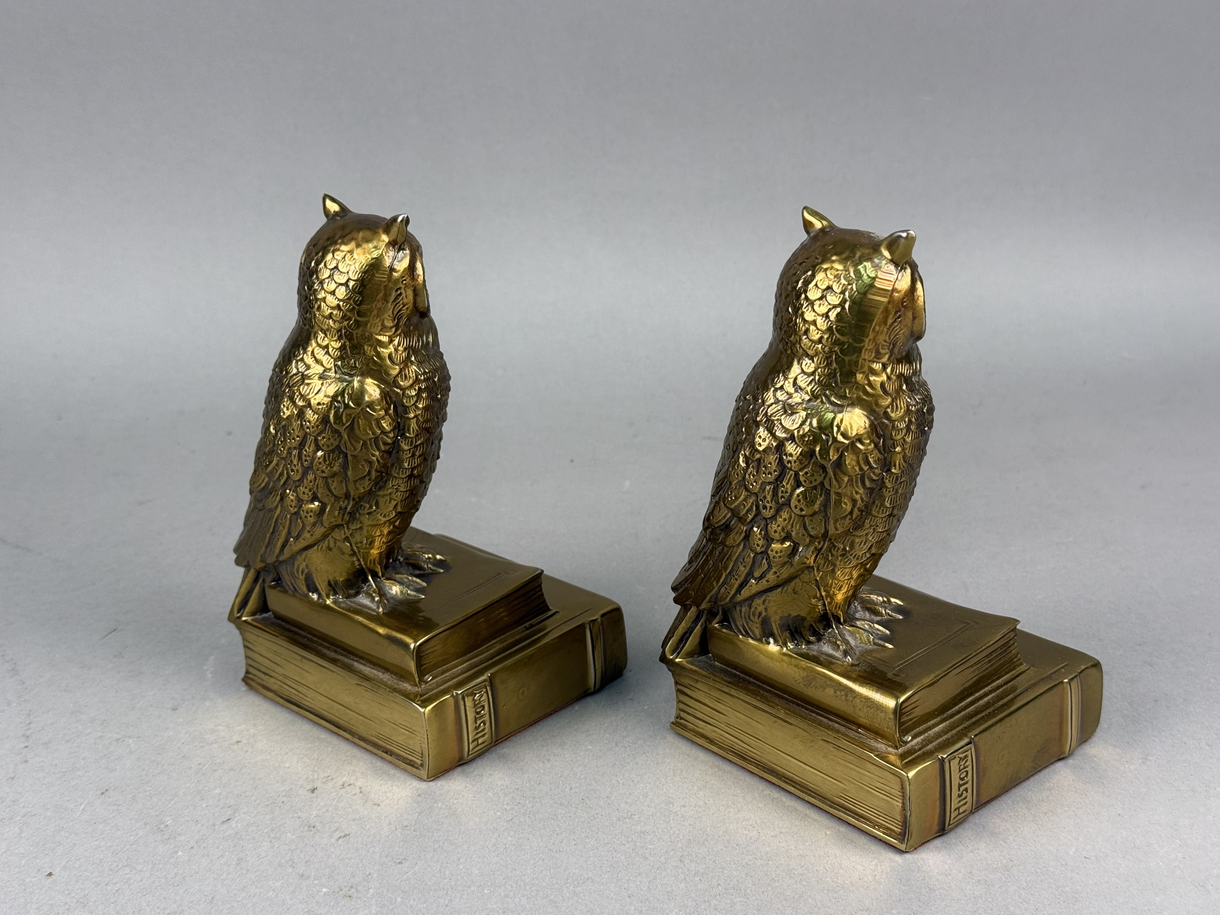 Philadelphia Mfg. Co. Brass Owl Bookends