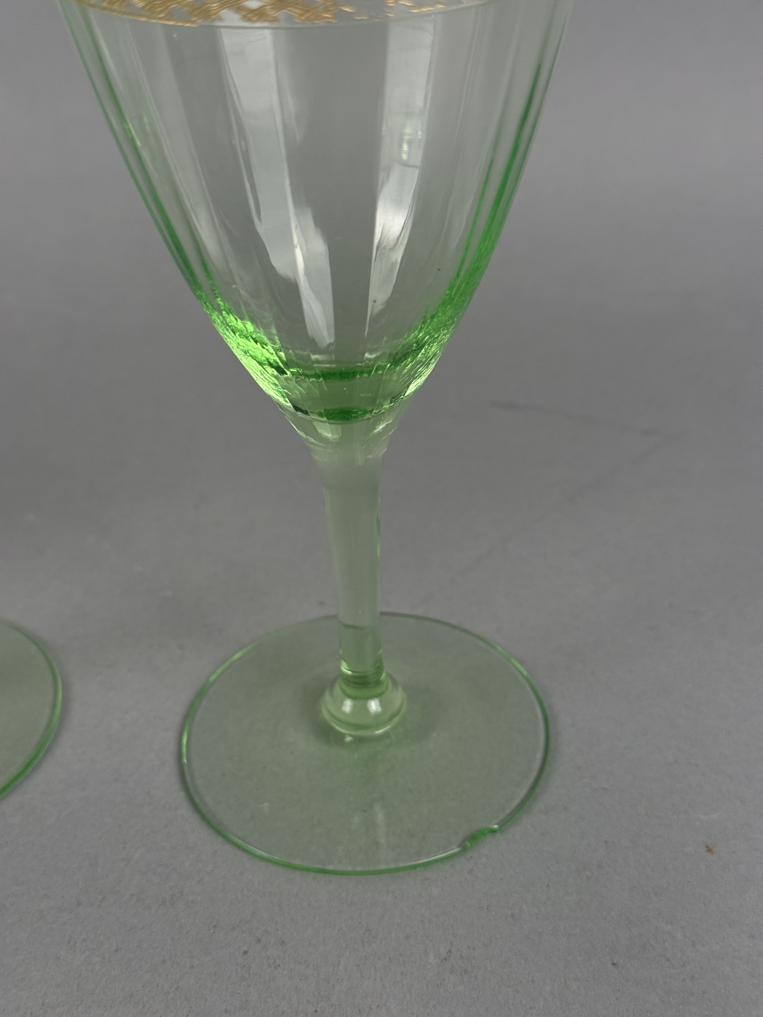 Set of Six Uranium Glass Goblets