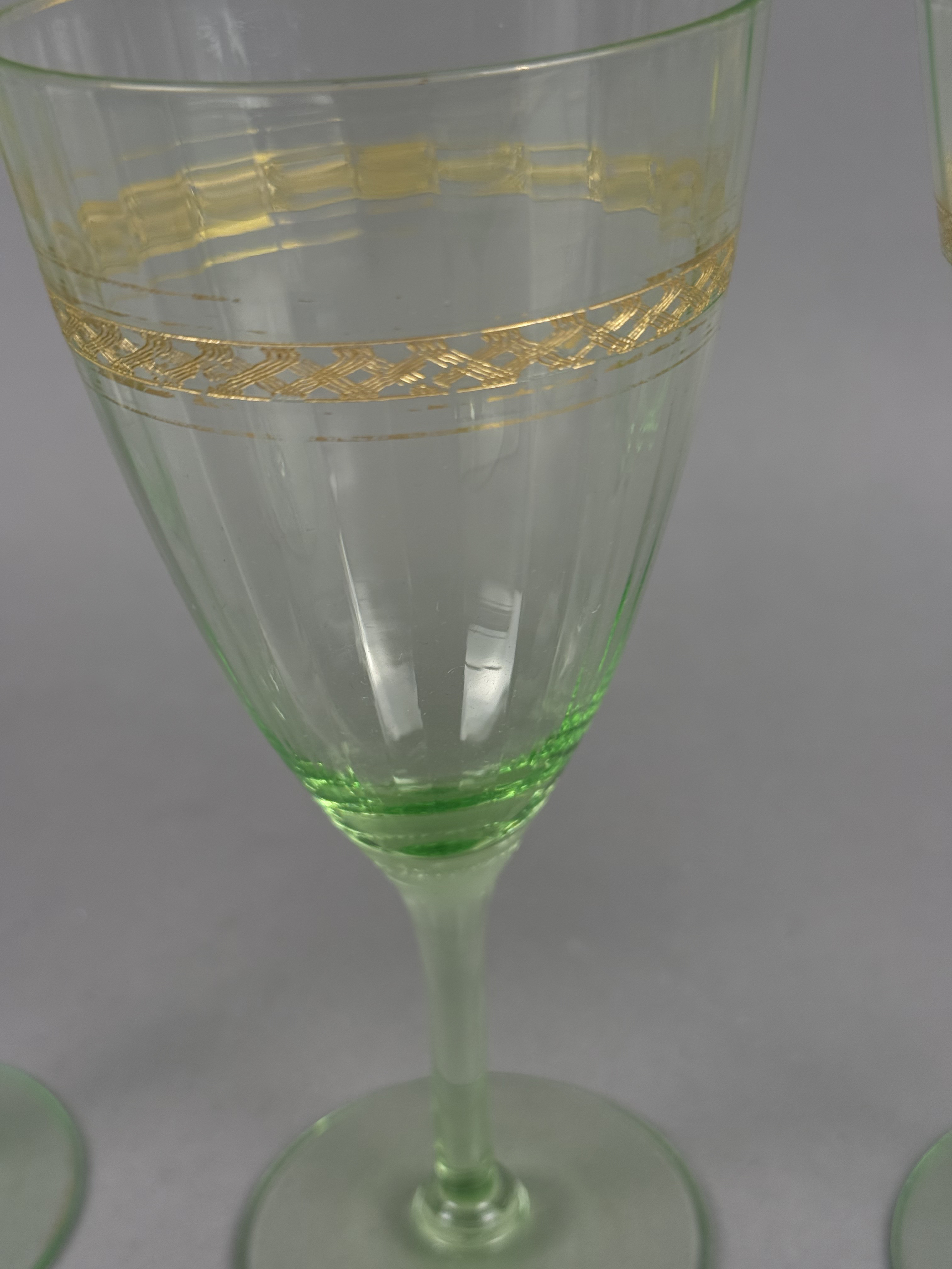 Set of Six Uranium Glass Goblets