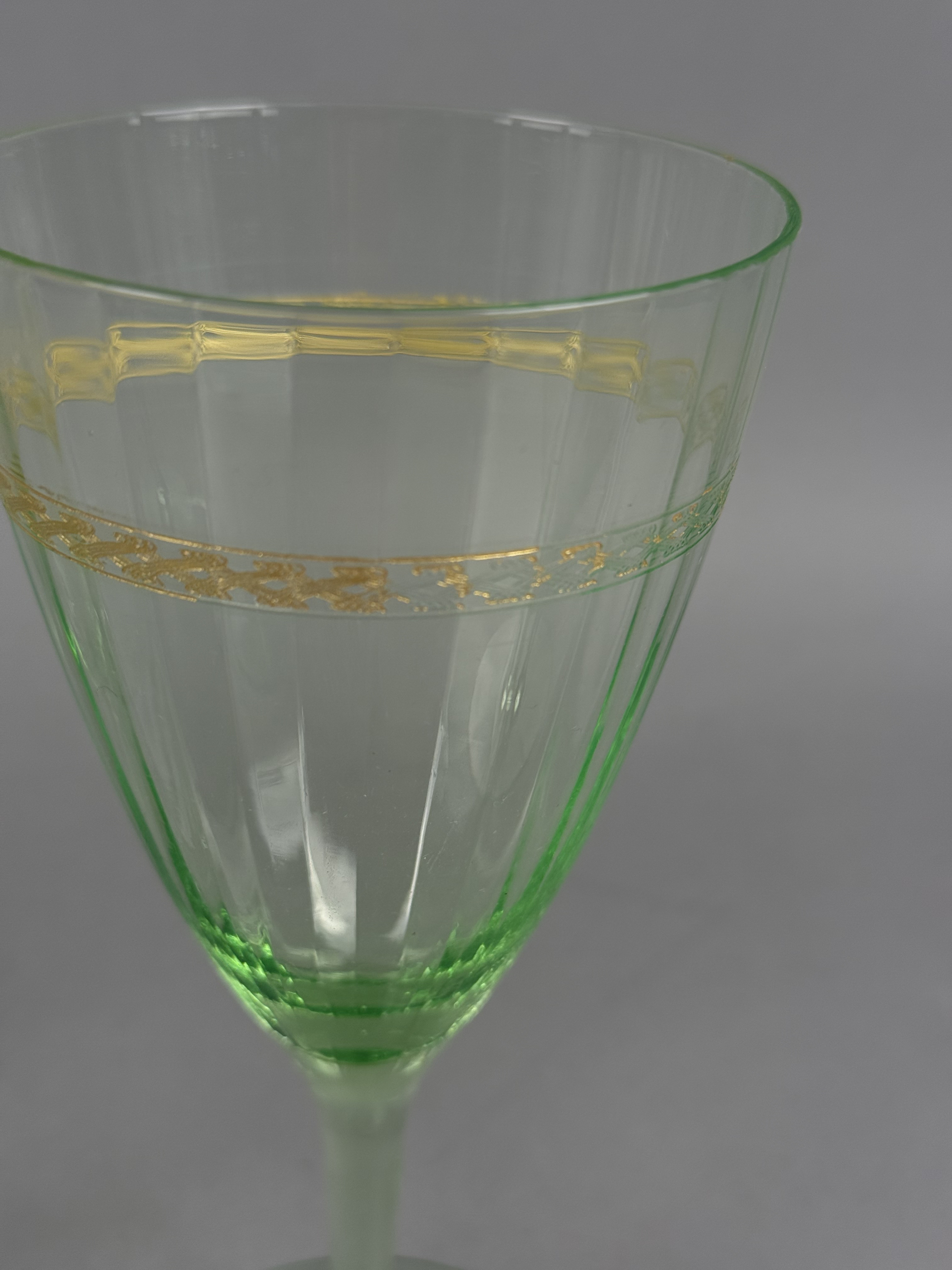 Set of Six Uranium Glass Goblets