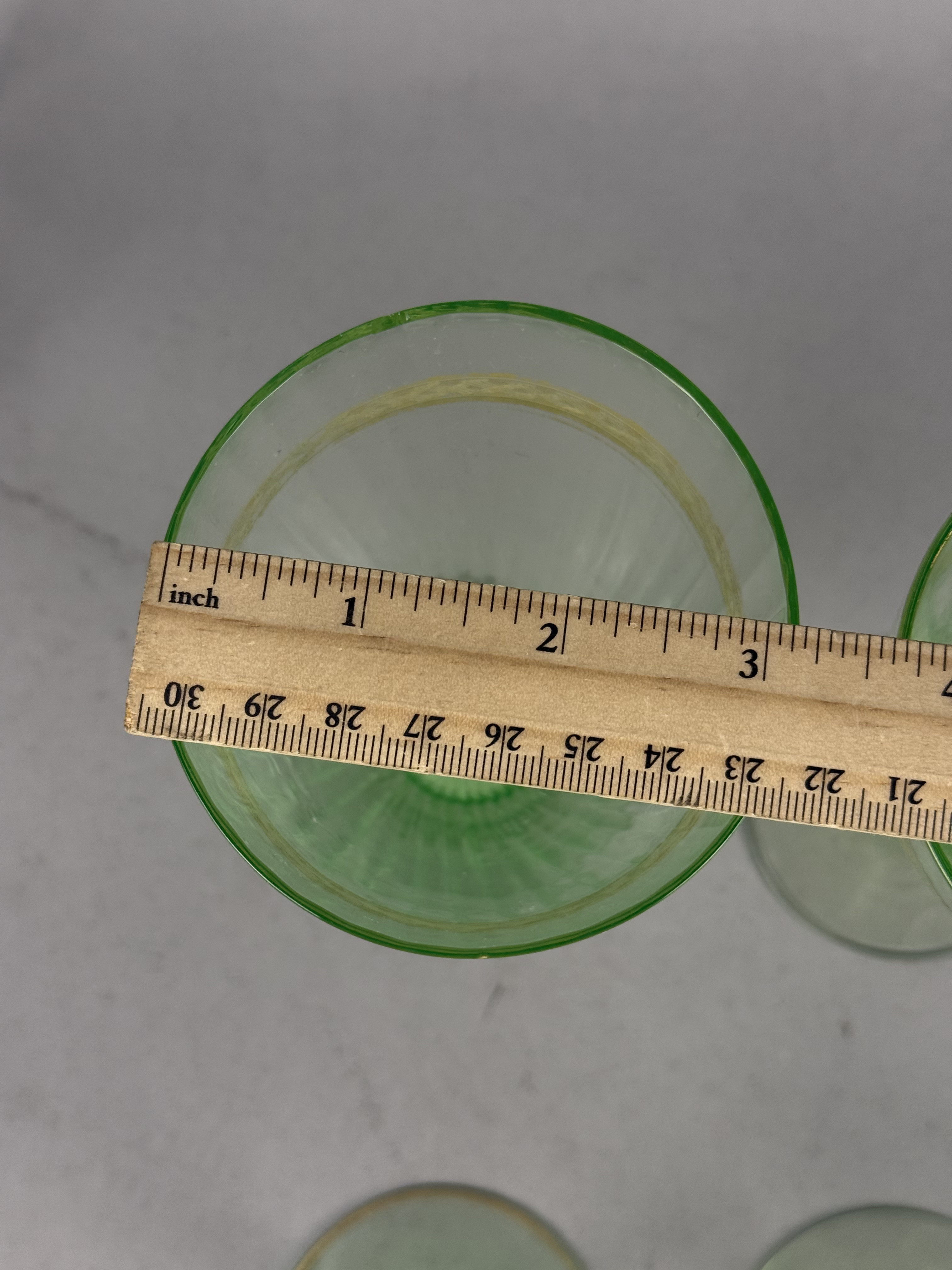 Set of Six Uranium Glass Goblets