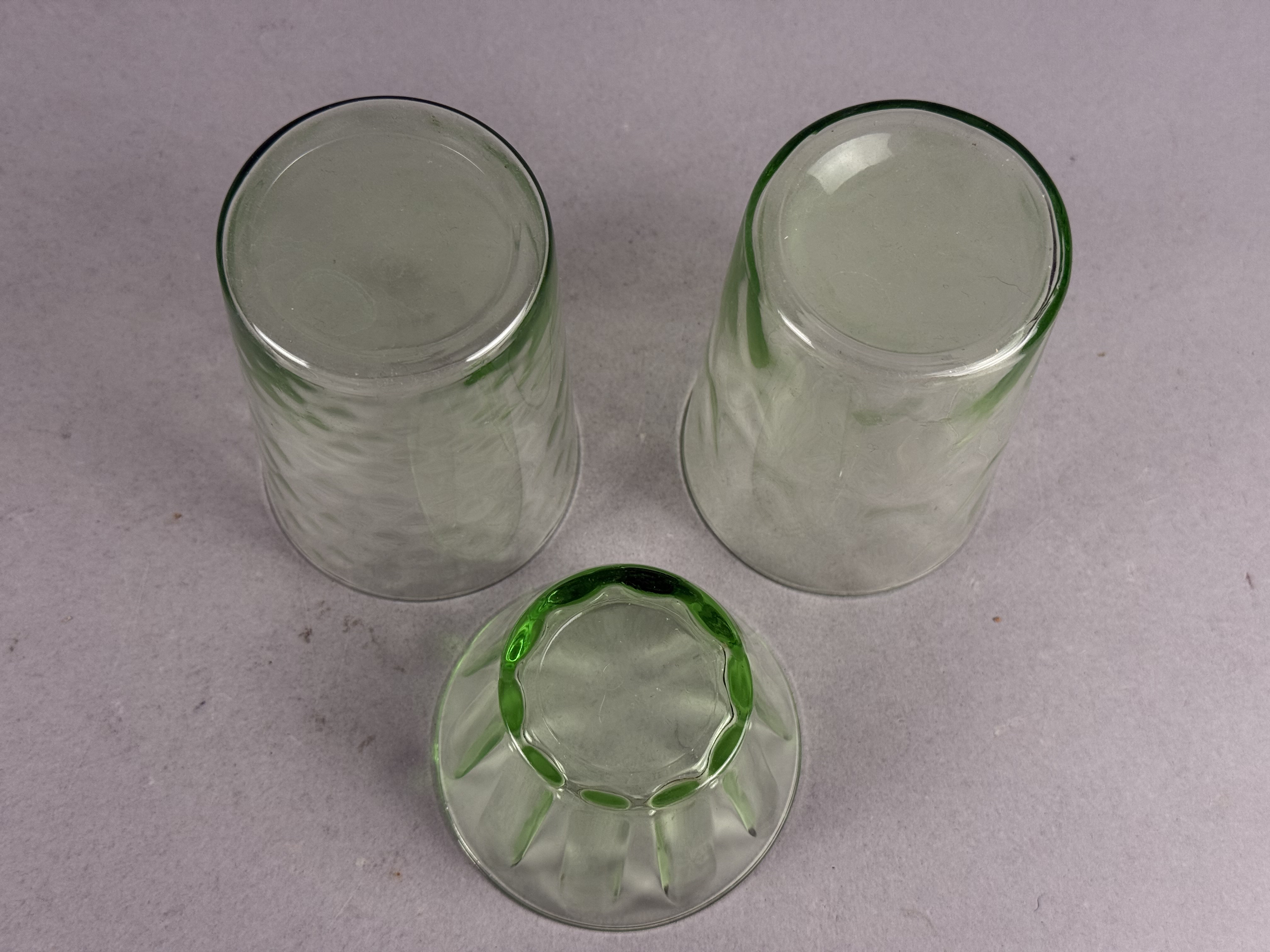 Trio of Green Uranium Glass